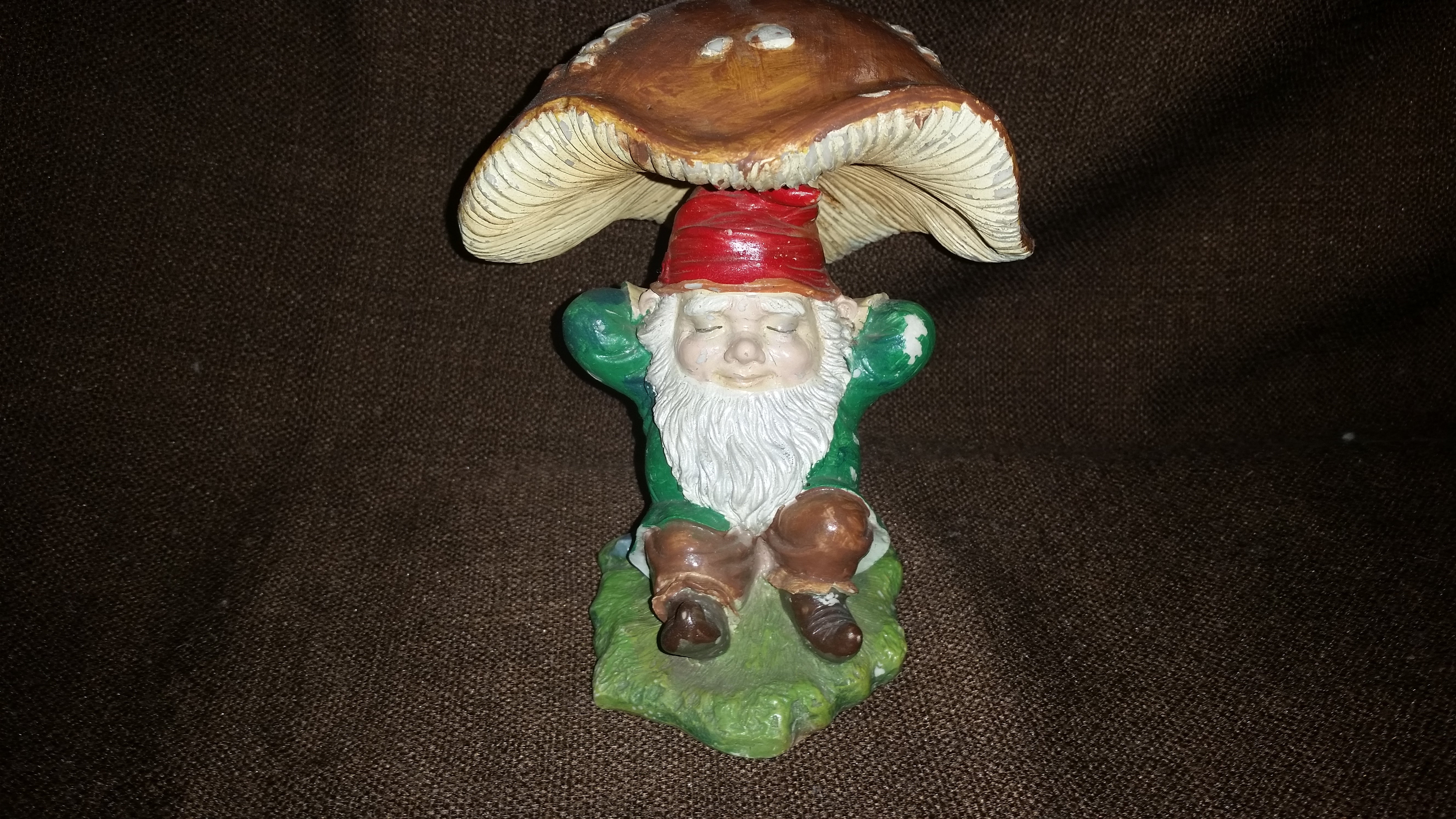Vintage Dwarphy Products Gnome Under Mushroom