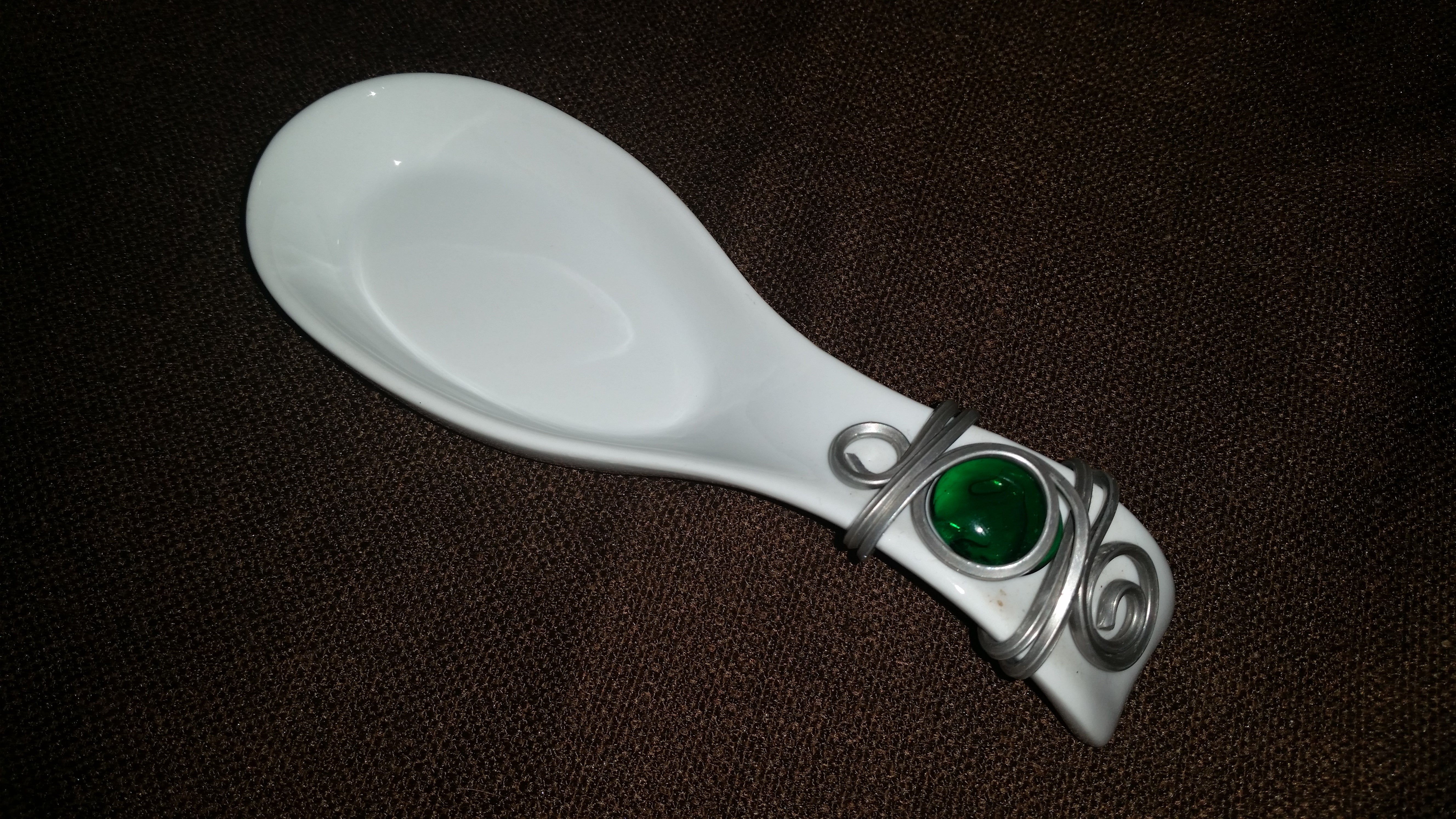 Vintage Cordon Bleu Spoon Rest Utensil Rest with Decorative Handle Decor
