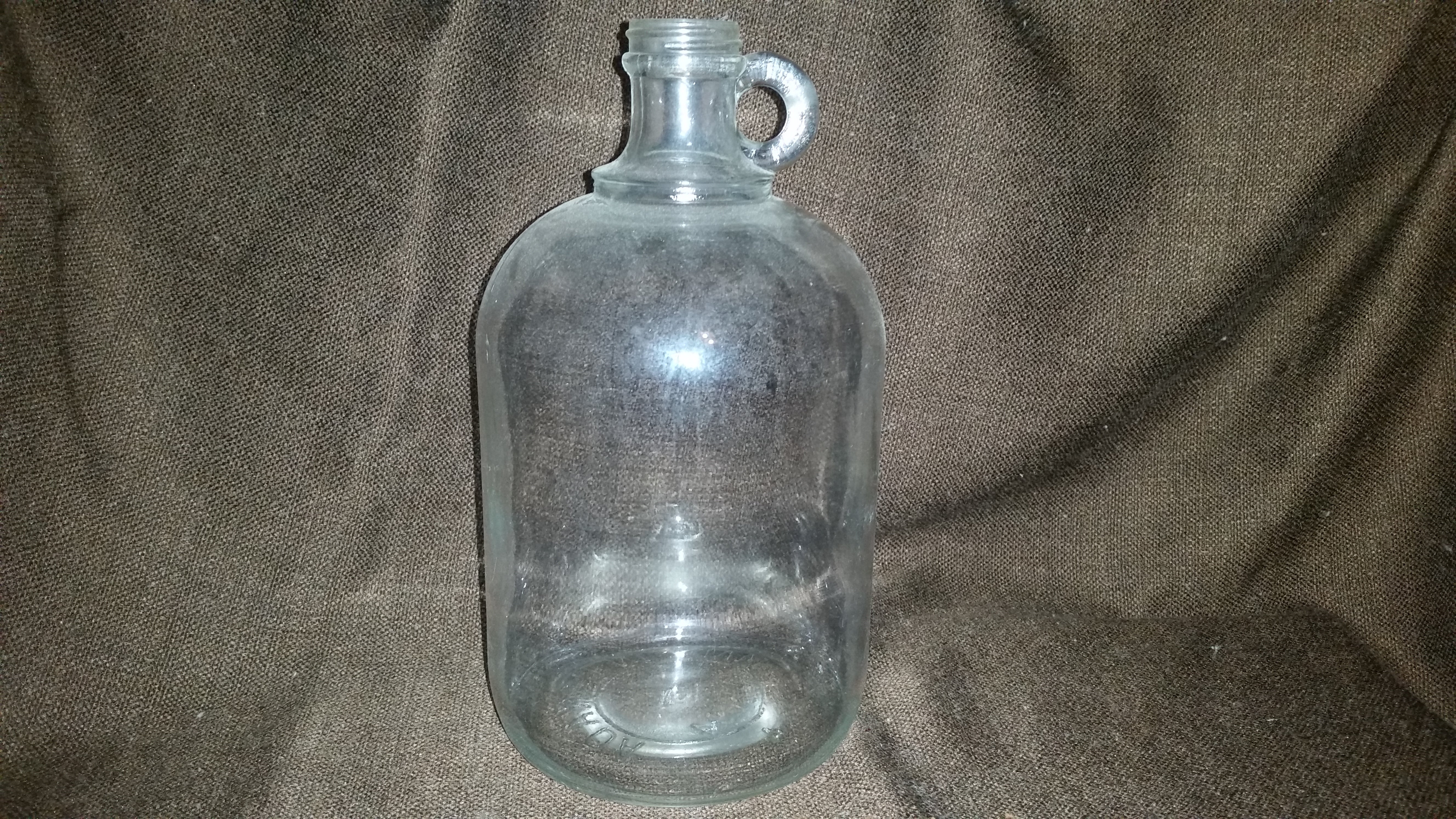 Vintage Clear Glass Wine Moonshine Jug Bottle #9694