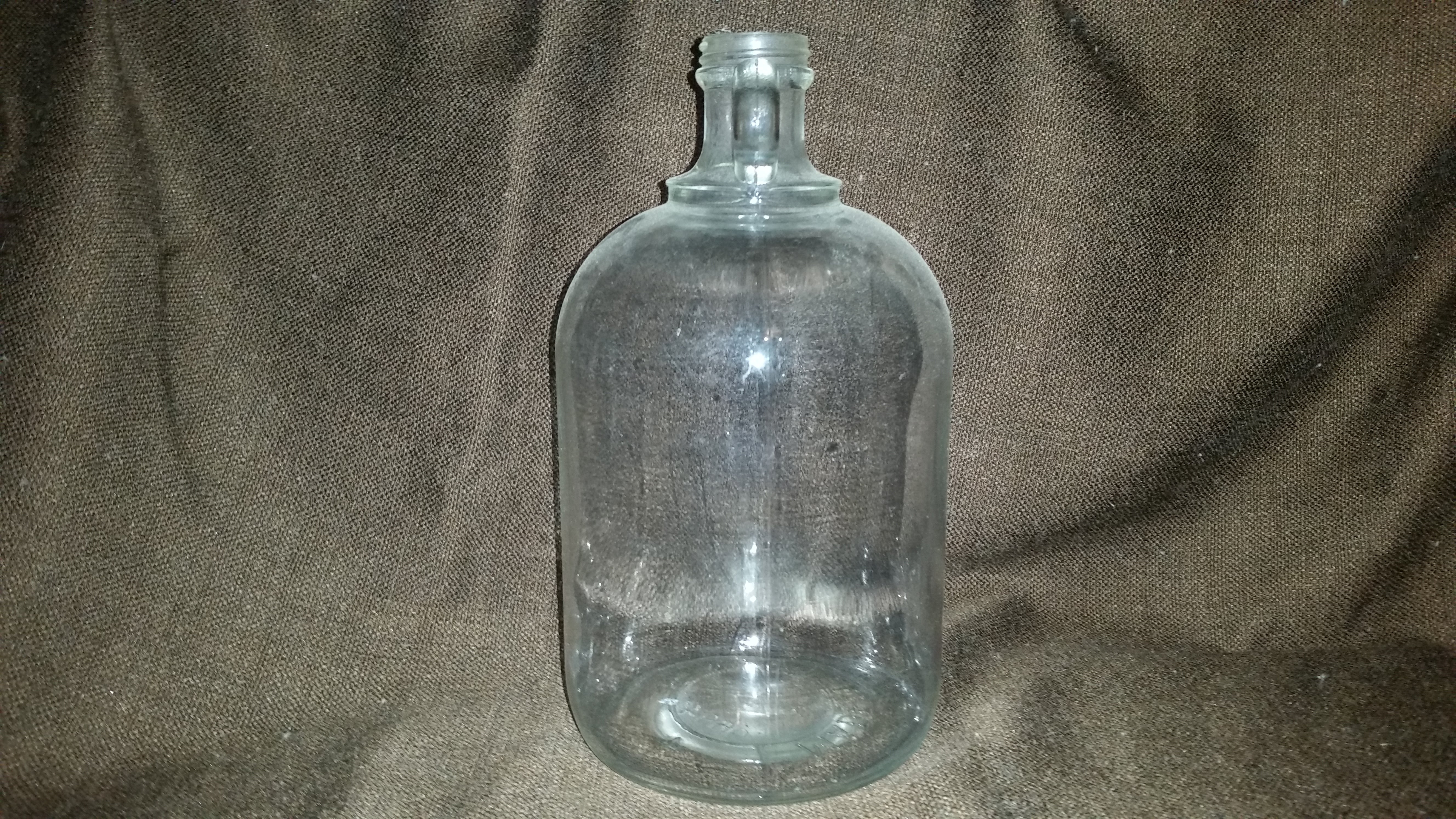 Vintage Clear Glass Wine Moonshine Jug Bottle #9694 2
