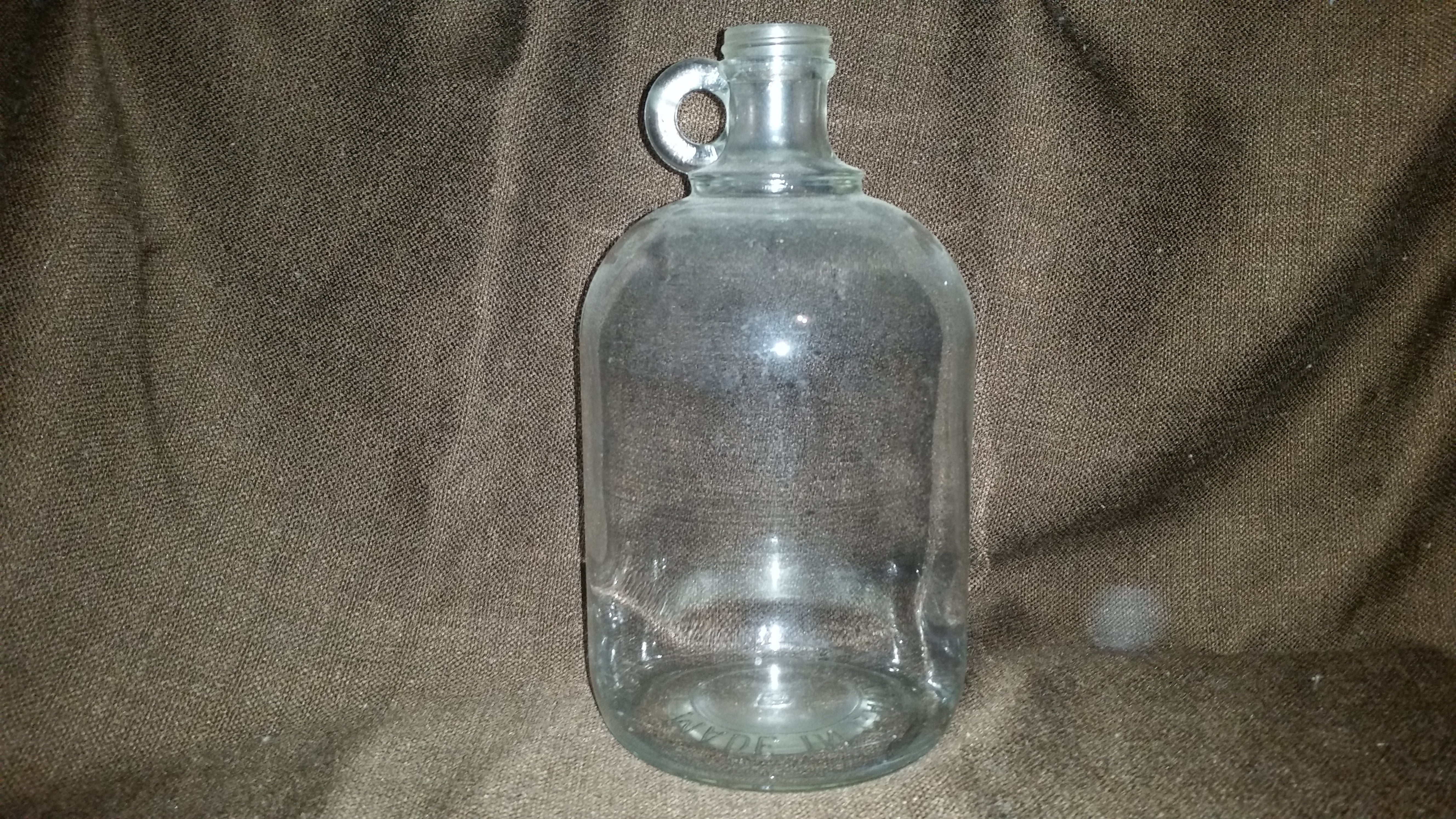 Vintage Clear Glass Wine Moonshine Jug Bottle #9694 3