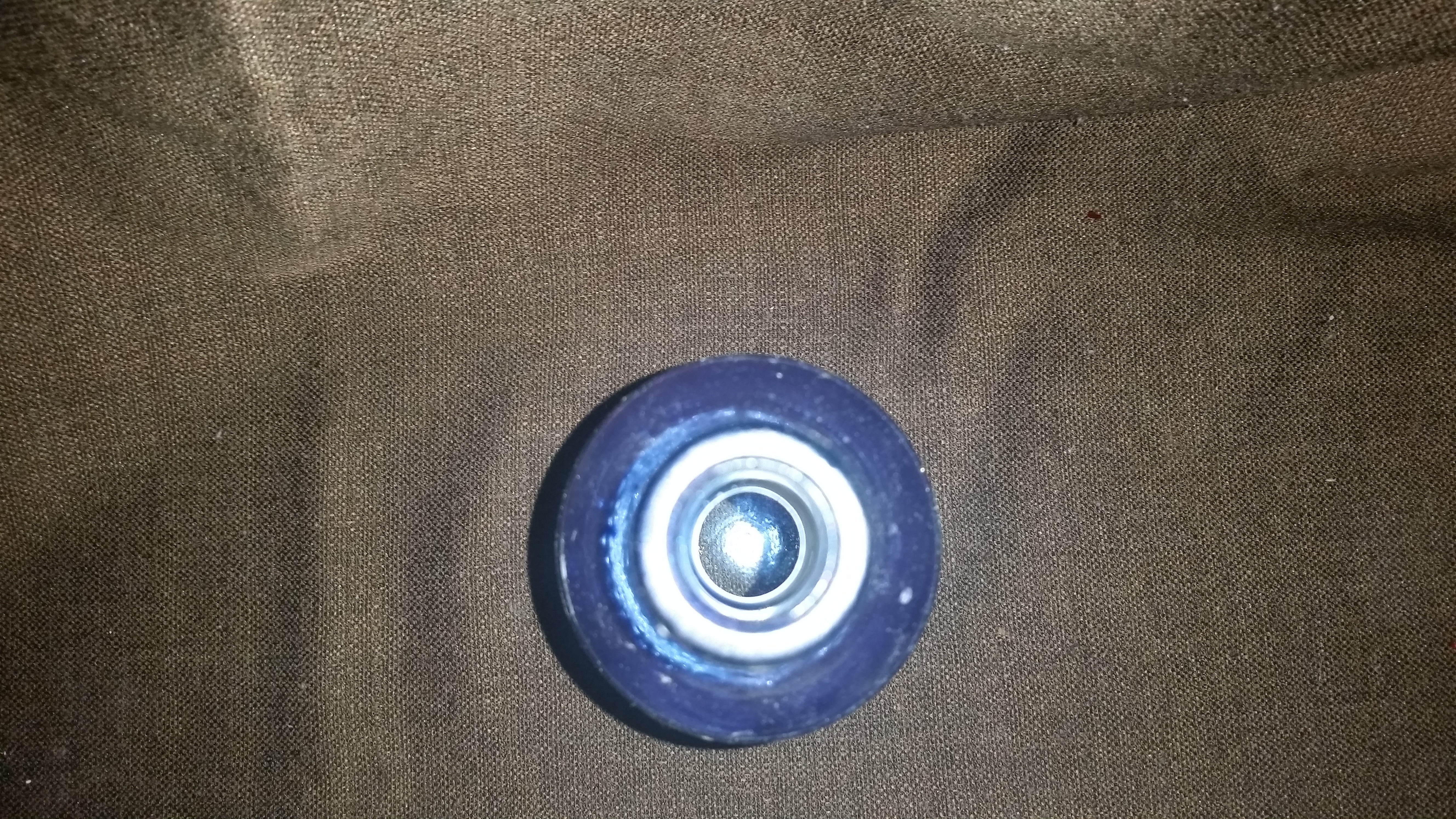 Vintage Blue Painted Raised Glass Wine Bottle Diamond Pattern 4