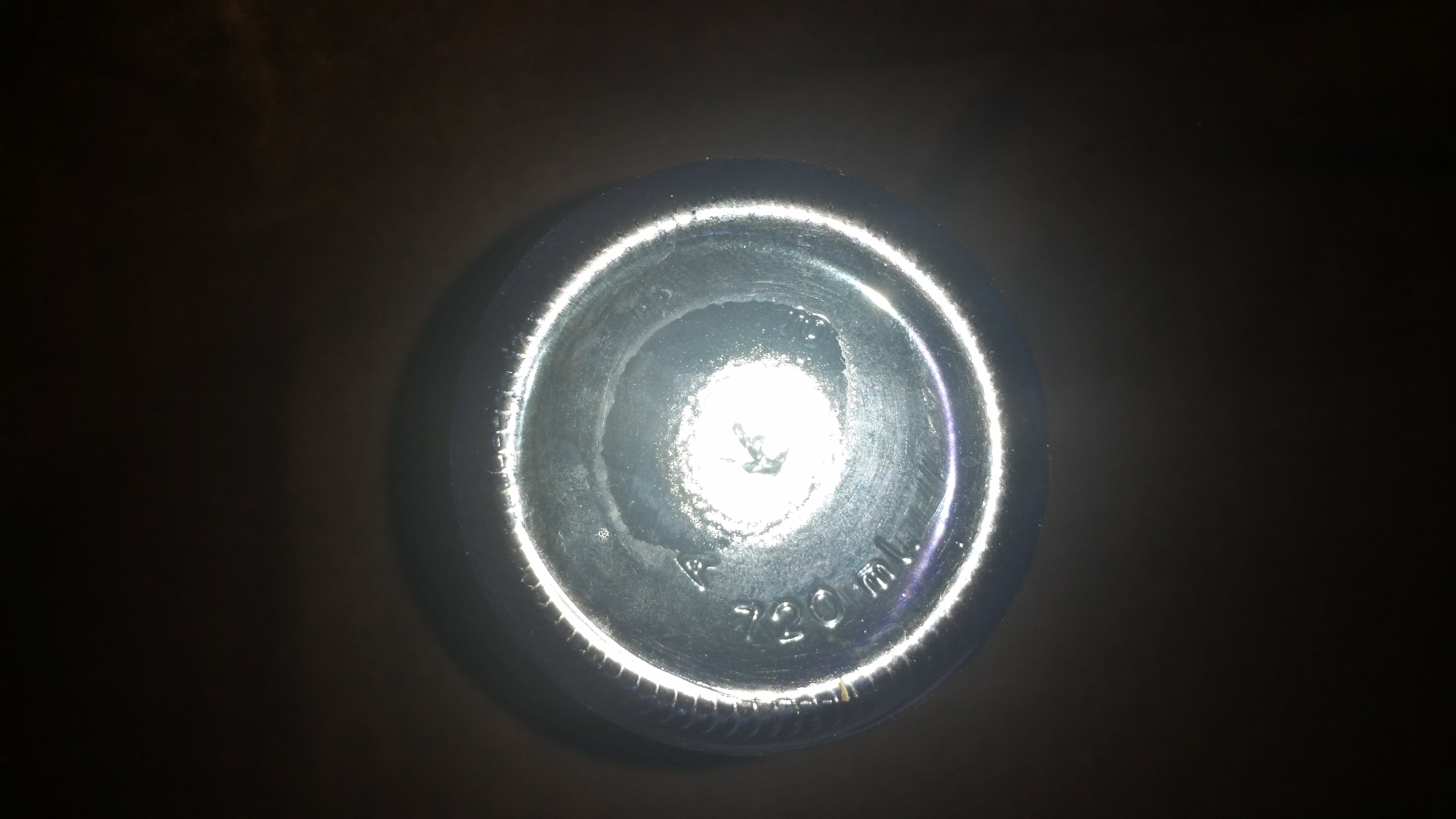 Vintage Blue Painted Raised Glass Wine Bottle Diamond Pattern 5