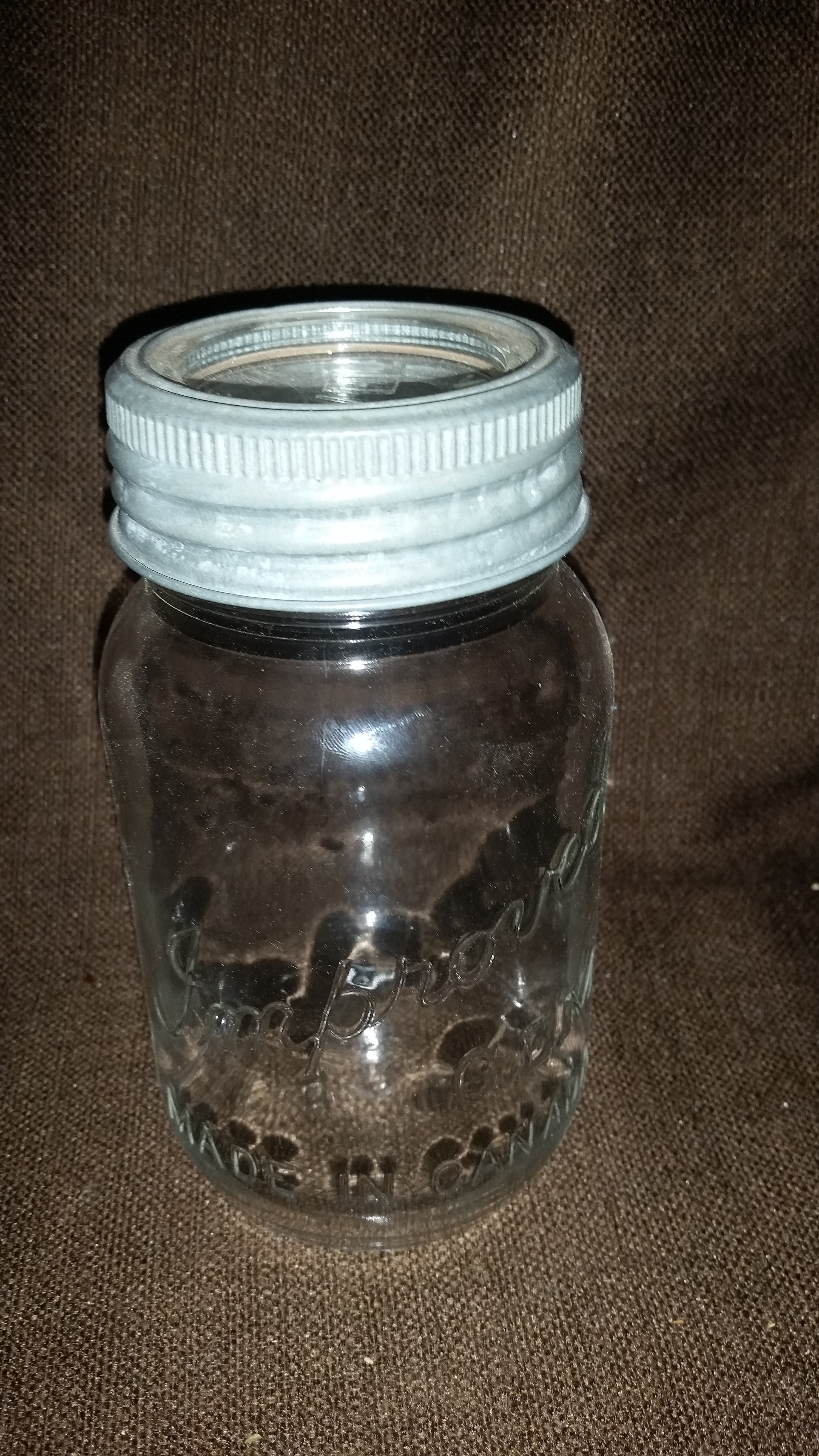 Antique 1940s Improved Gem Mason Canning Jar Made in Canada with Jewel Lid