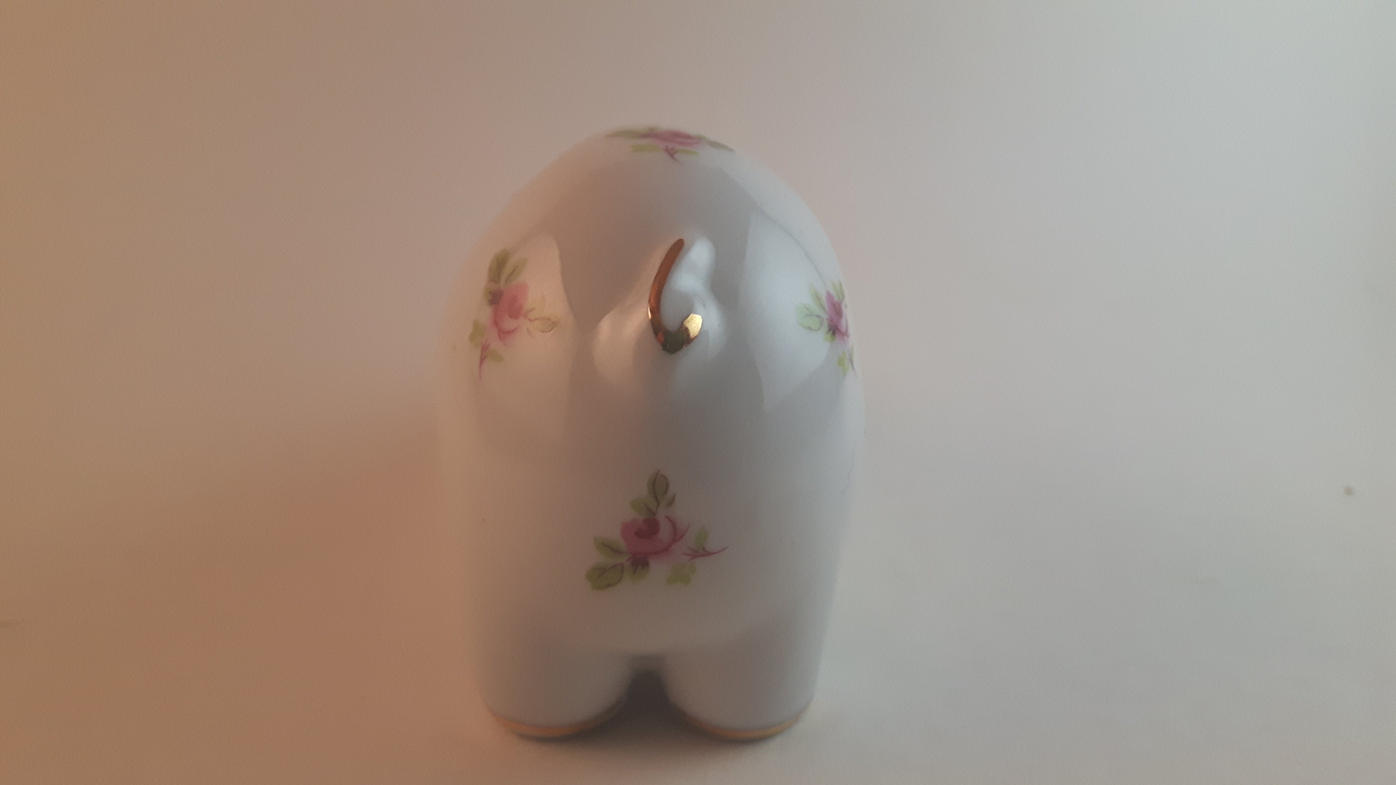 Rare Handmade RGK Porcelain Pig with Floral Decor and Gold Trim Leander 1946 Boheme Czech Republic 3