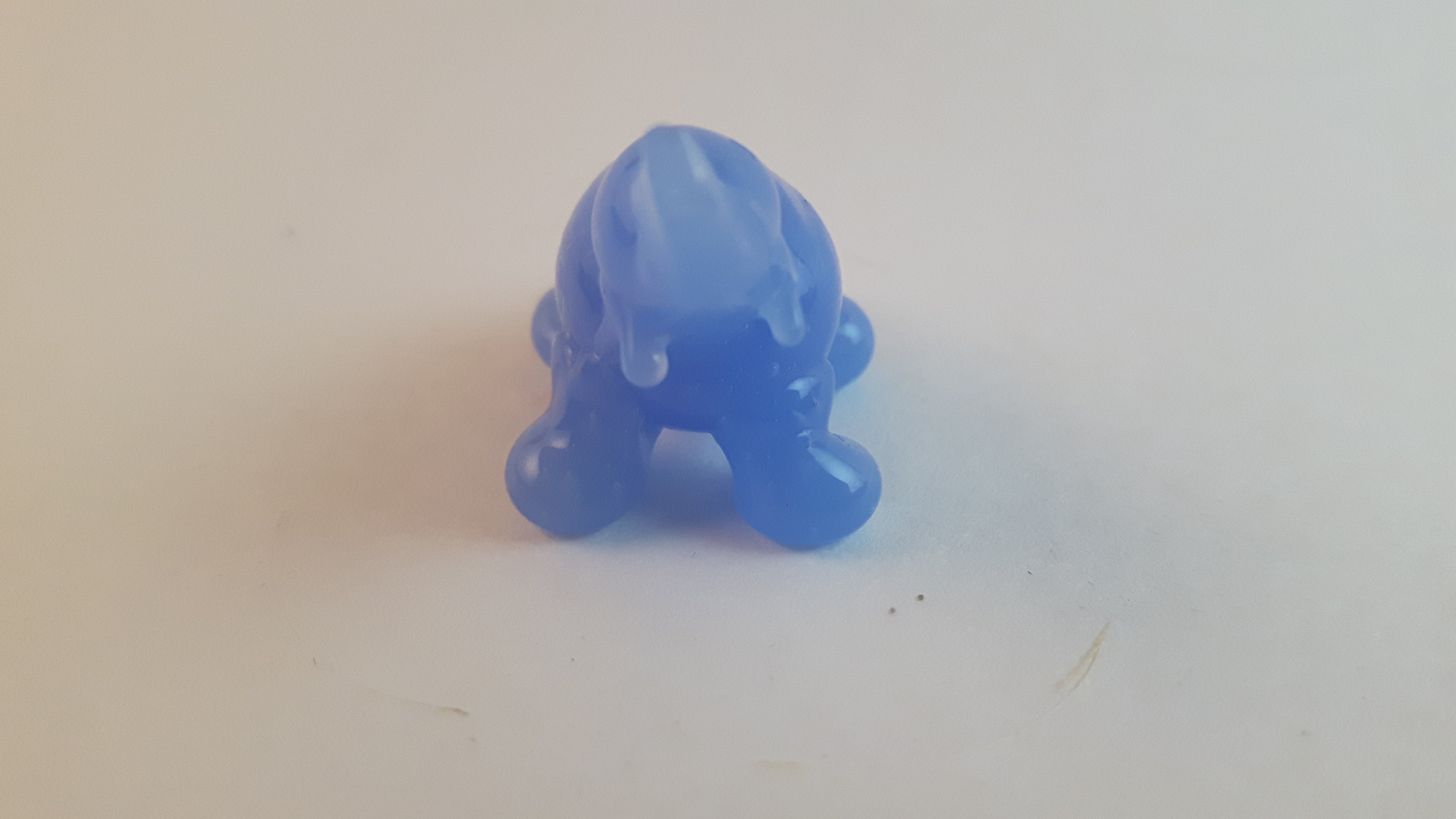 Vintage Blue Elephant Mammoth Glass Charm Miniature Figurine 2