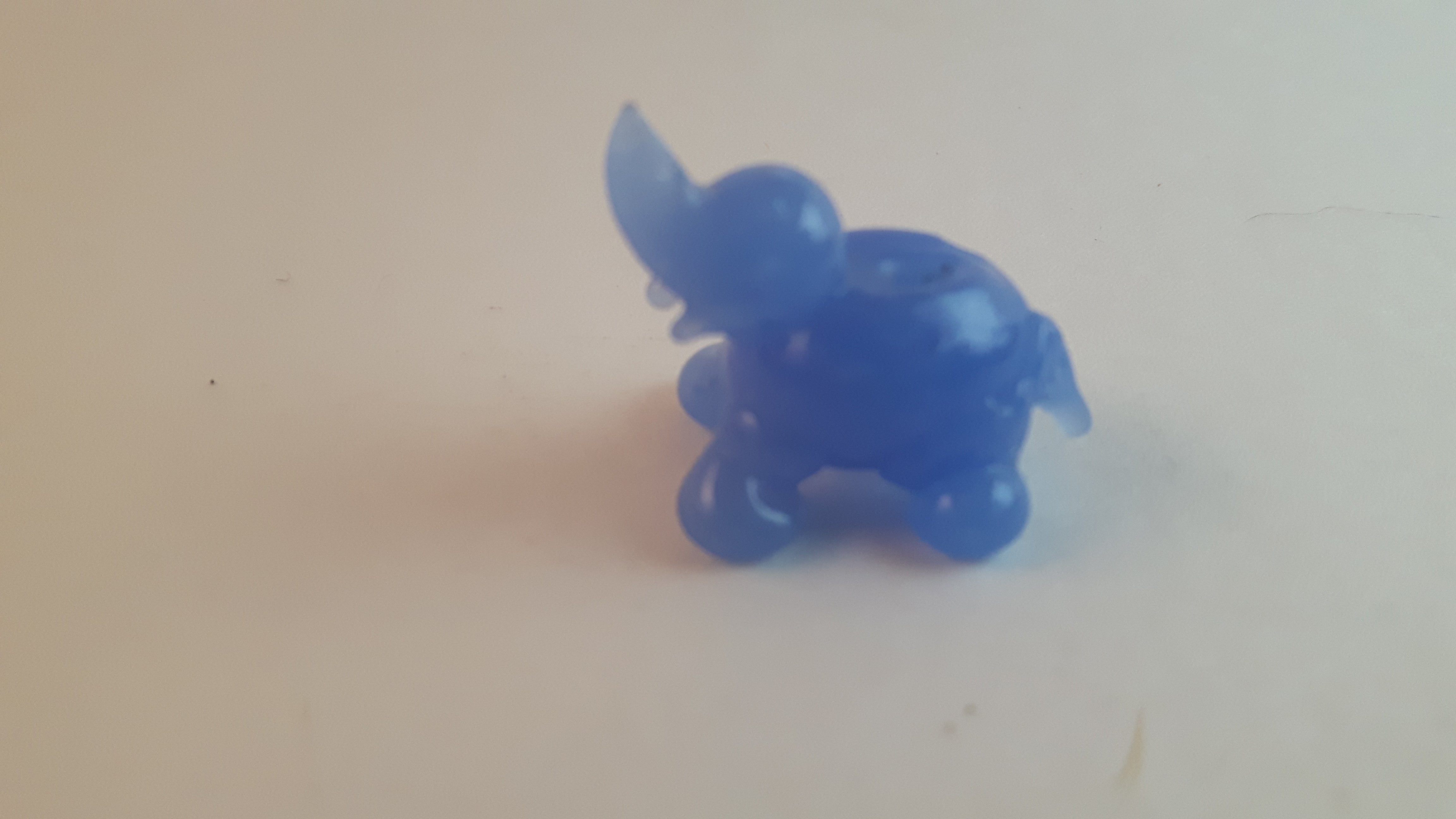 Vintage Blue Elephant Mammoth Glass Charm Miniature Figurine 3