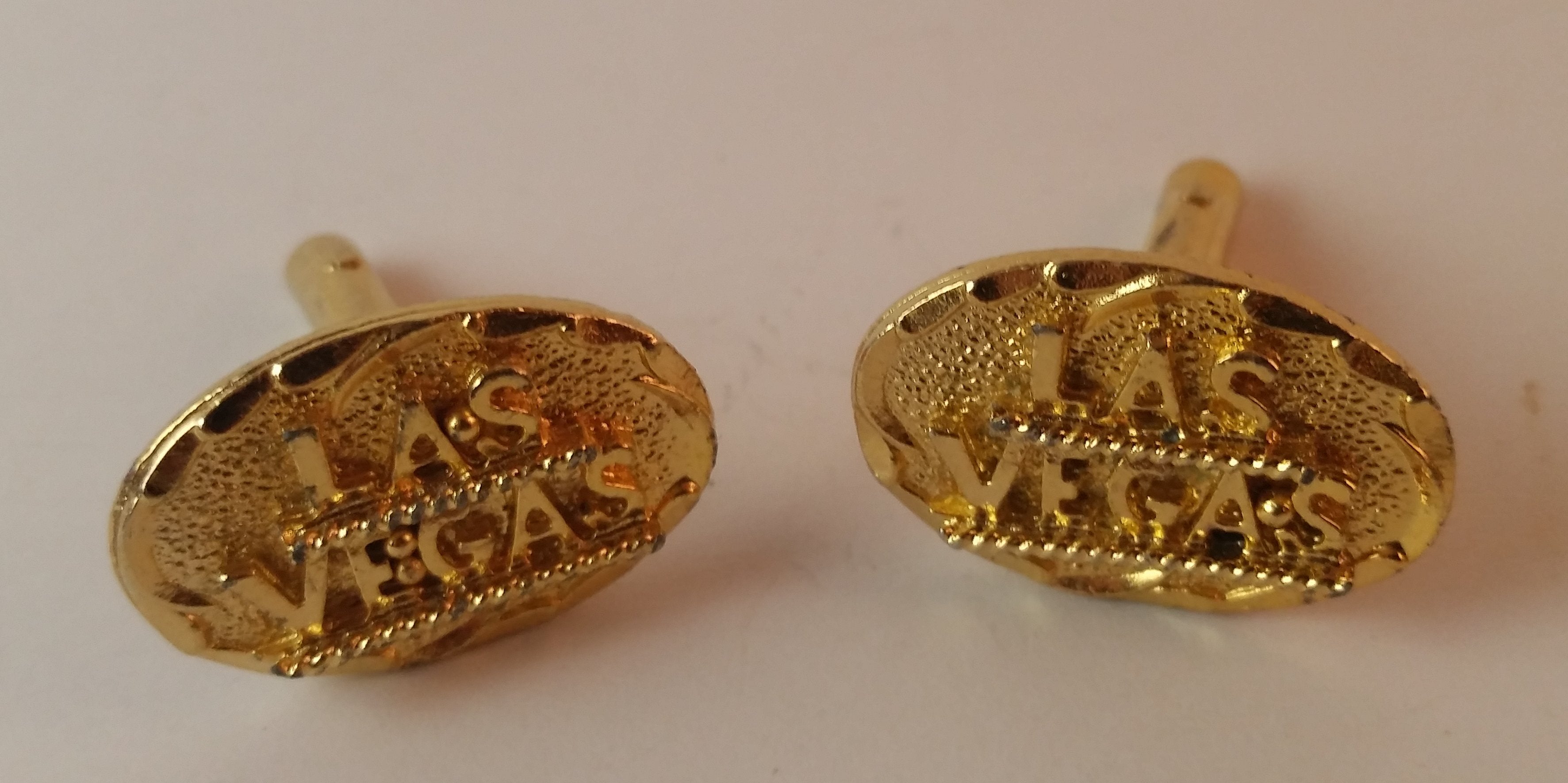 Vintage Gold Tone Las Vegas Cufflinks
