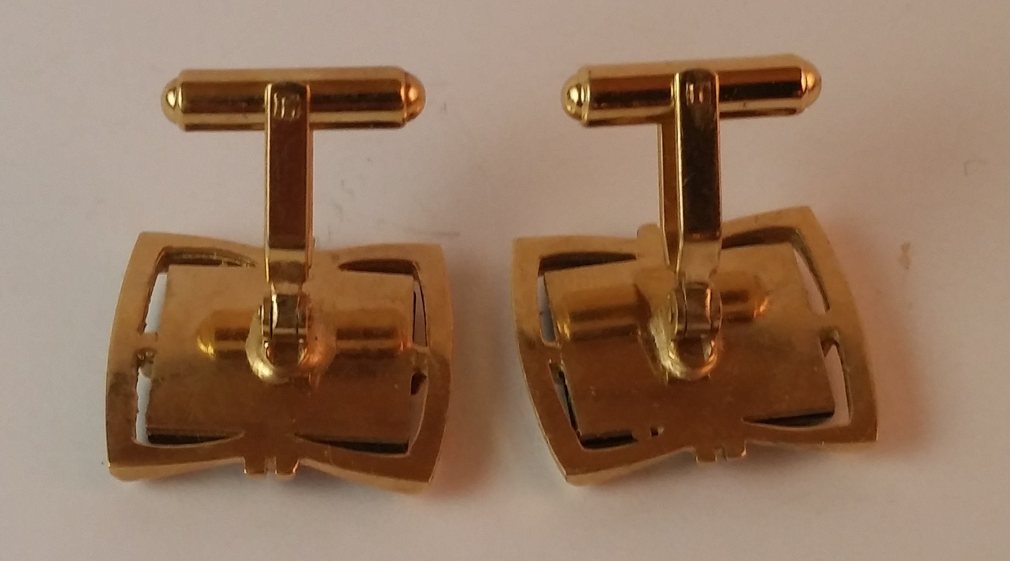 Vintage Brown Smoky Quartz Tone Agate Cufflinks 2