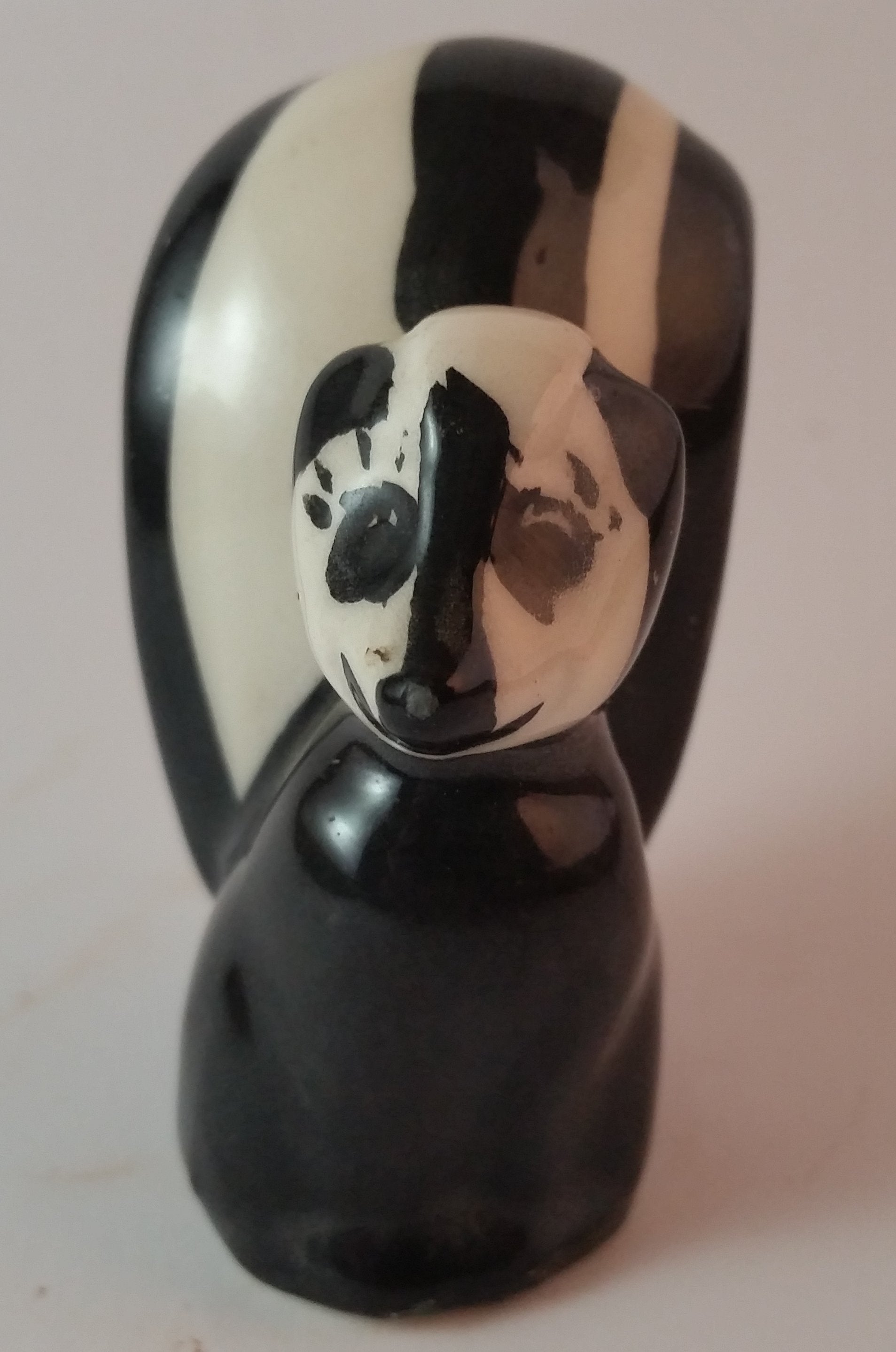 Vintage Dark Eyed Porcelain Skunk Figurine