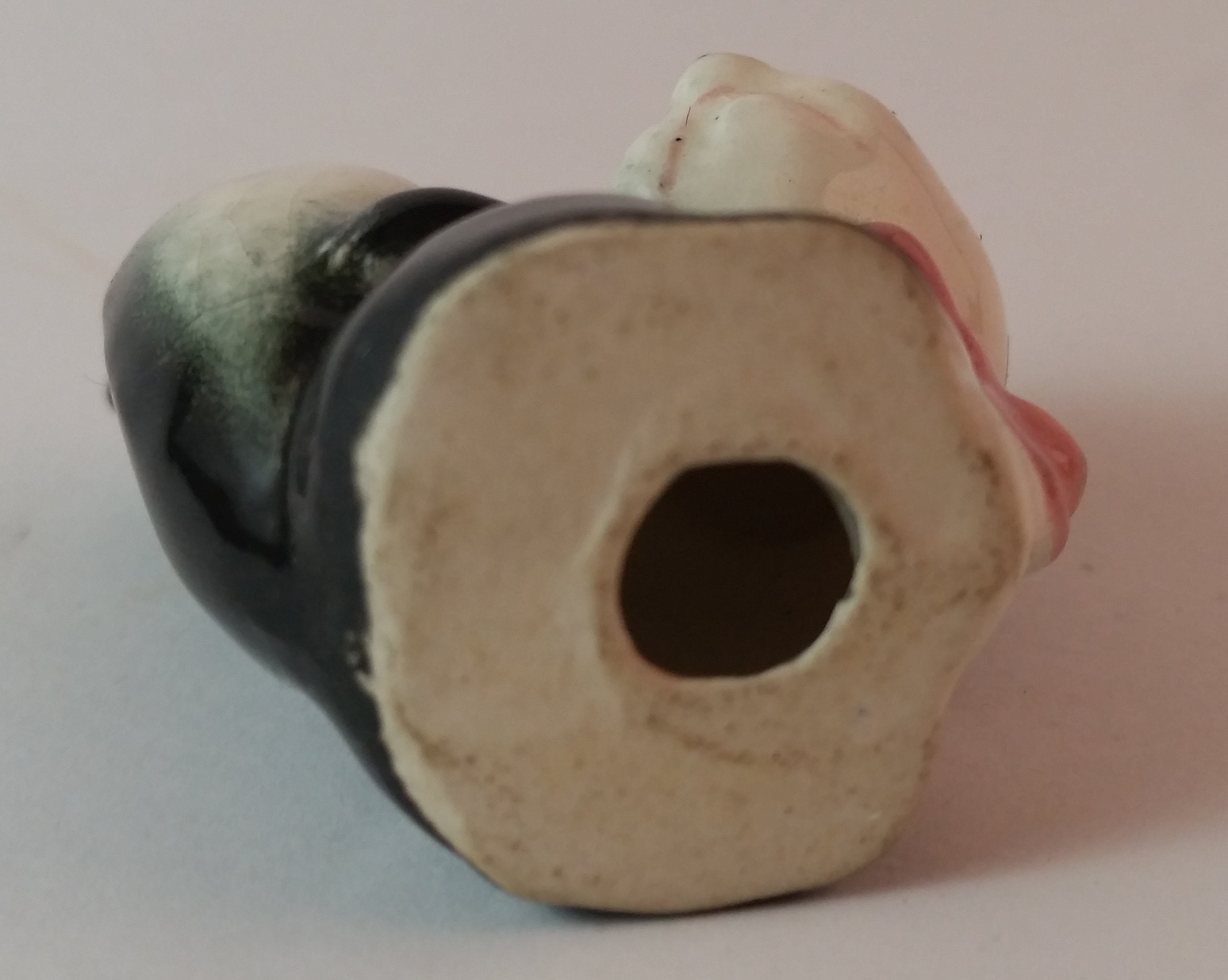 Vintage Girl Eye Lashed Skunk with Pink Bow Figurine Looking Upwards 6