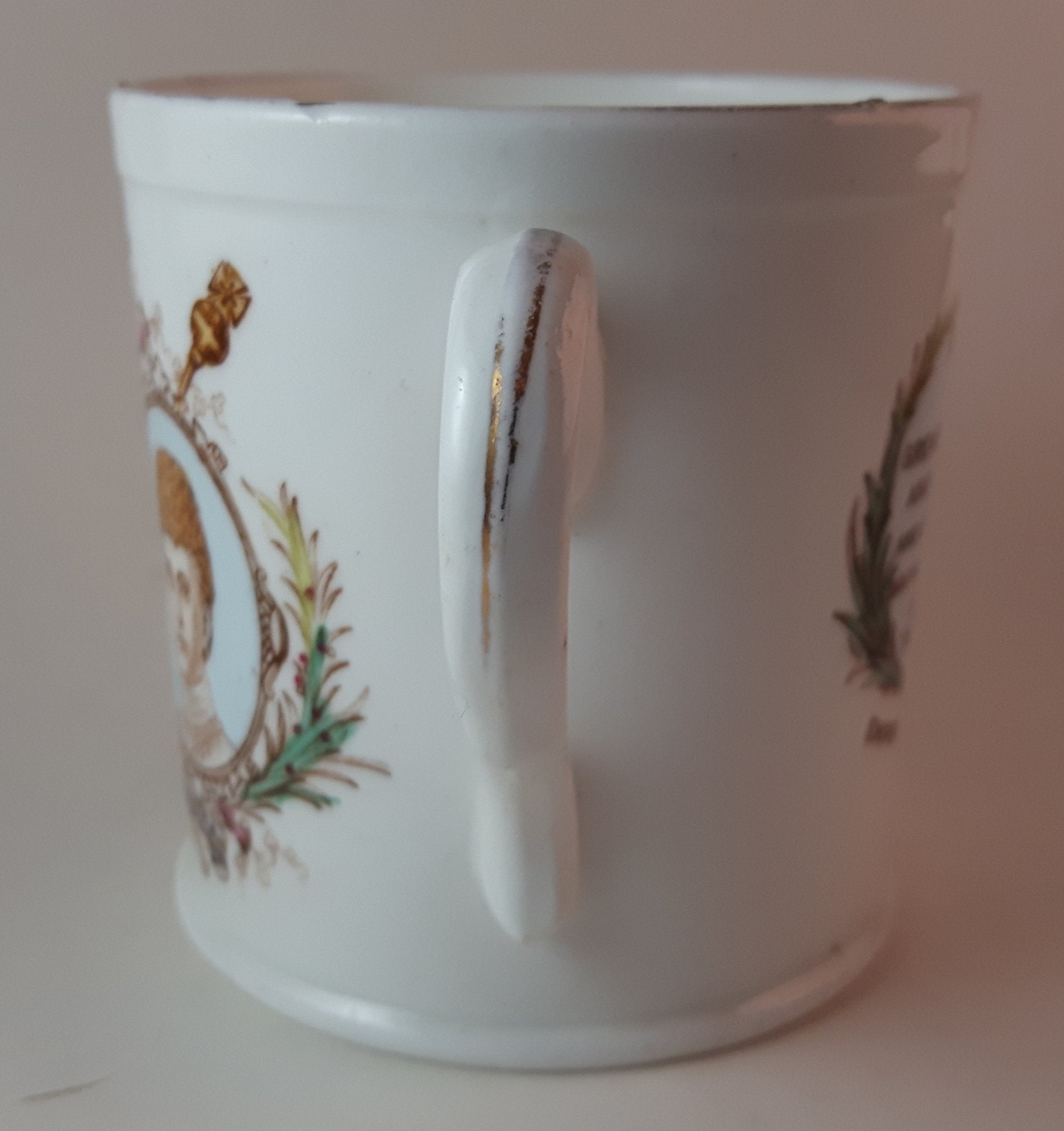 Antique 1902 Harrods England The Foley China Coronation Mug Cup 2