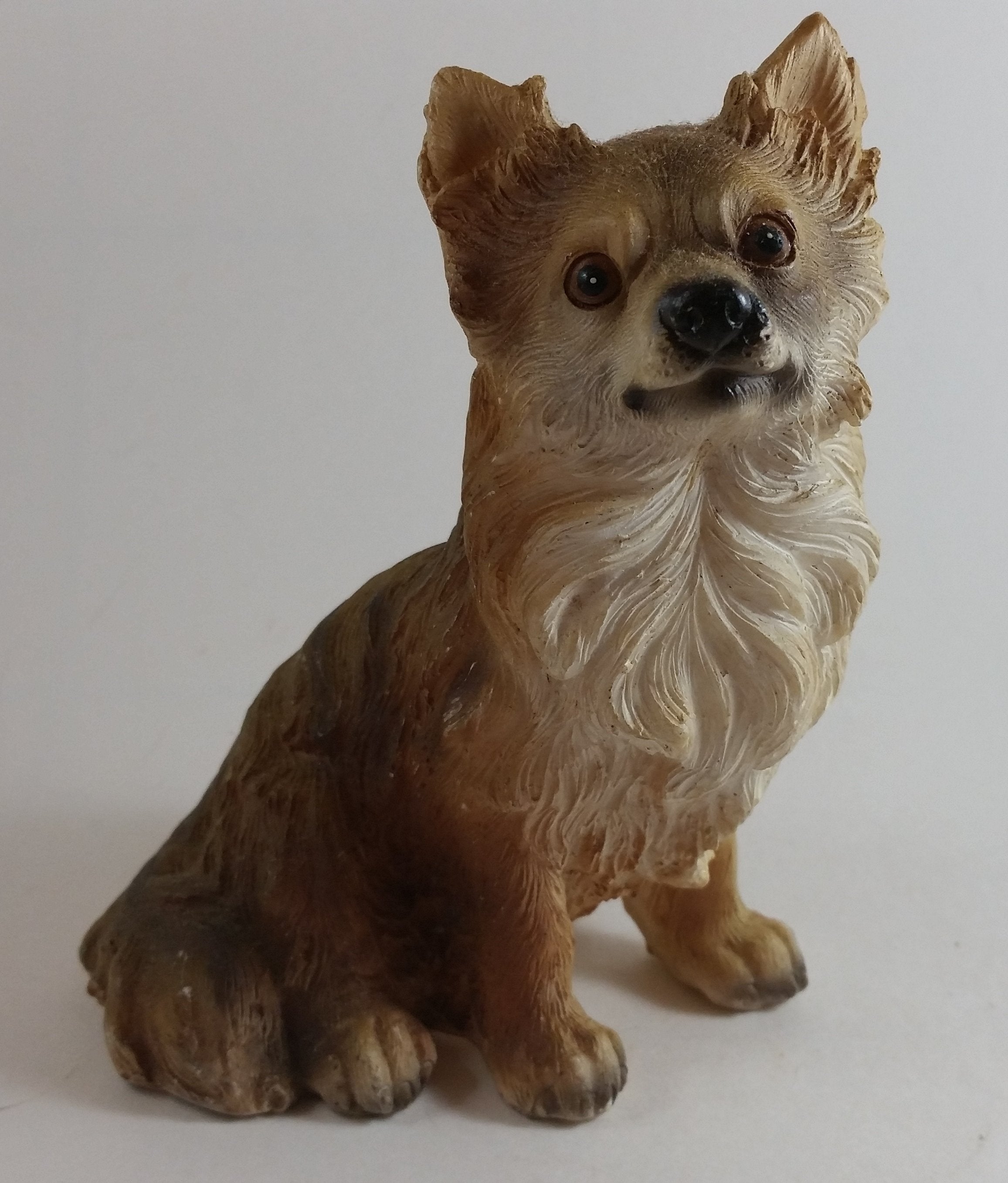 Vintage Resin Sheltie Yorkshire Terrier Dog Figurine