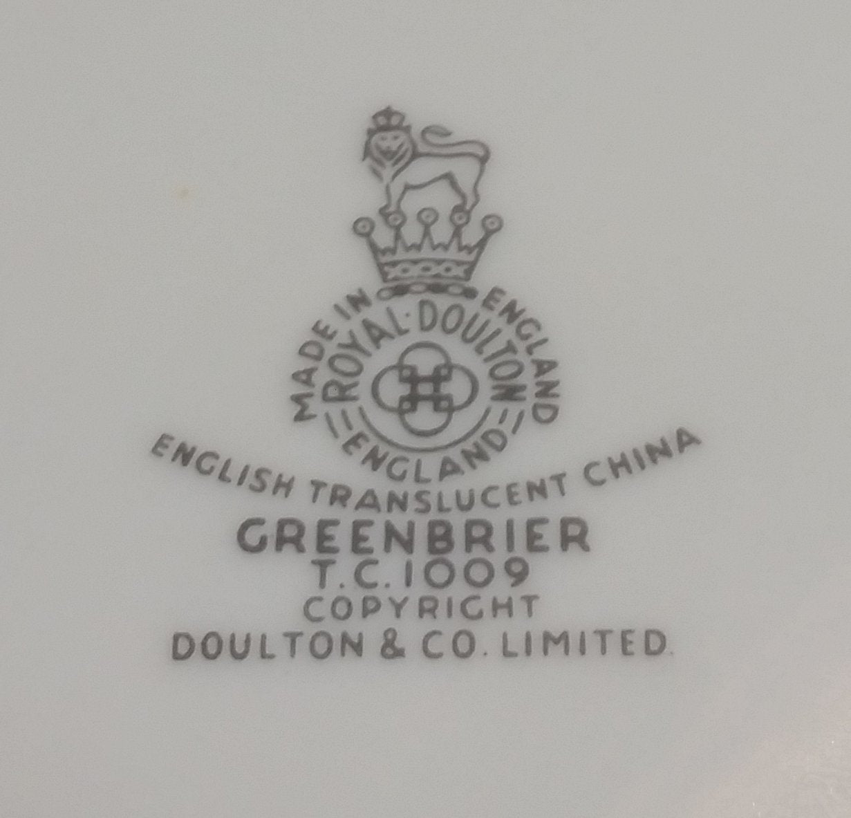 Royal Doulton Greenbrier TC1009 Pattern (1959 to 1975) Saucer Plate 5