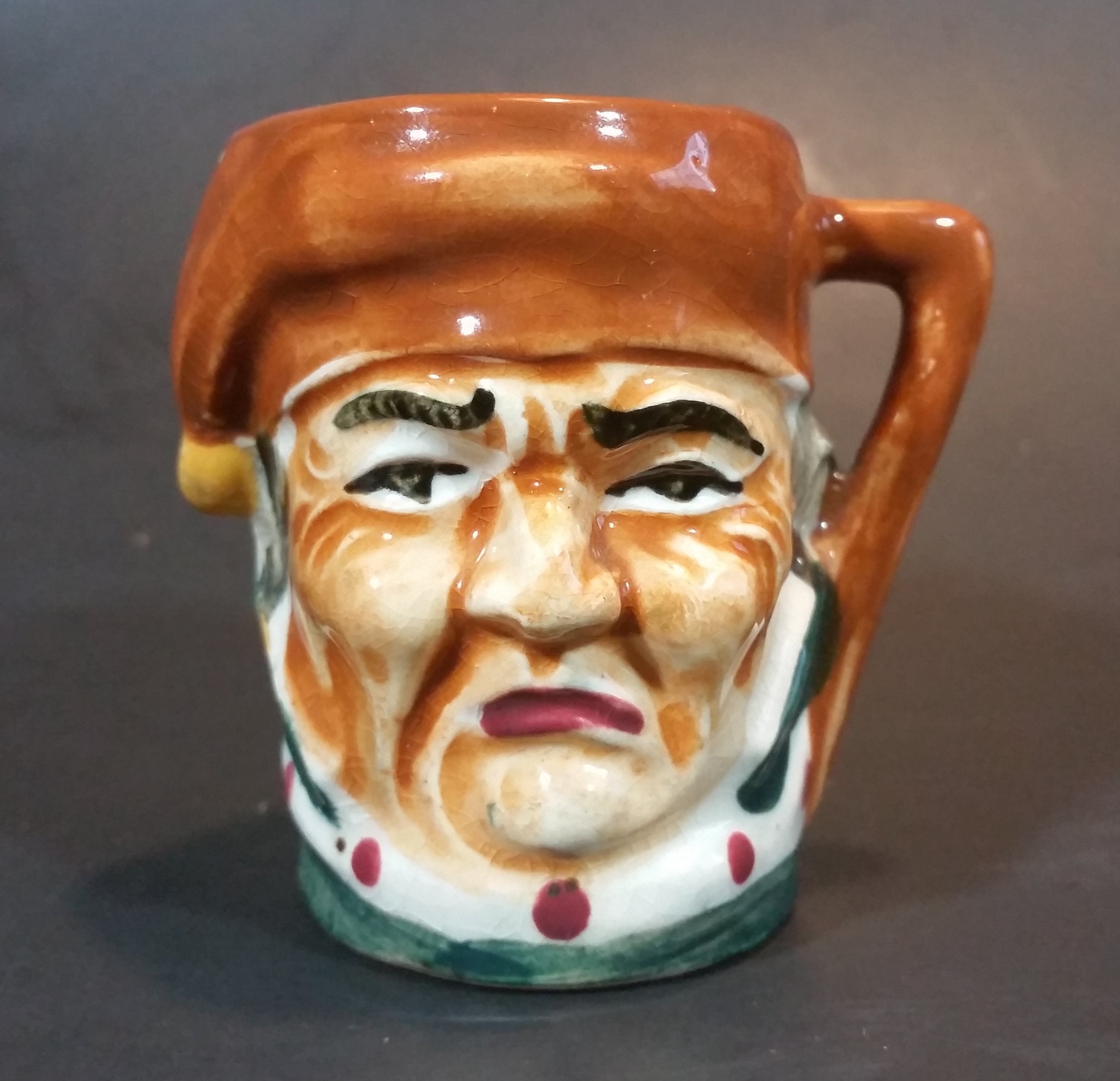 Vintage Mid-Century Miniature Toby Face Mug Man with Sleeping Cap - Japan