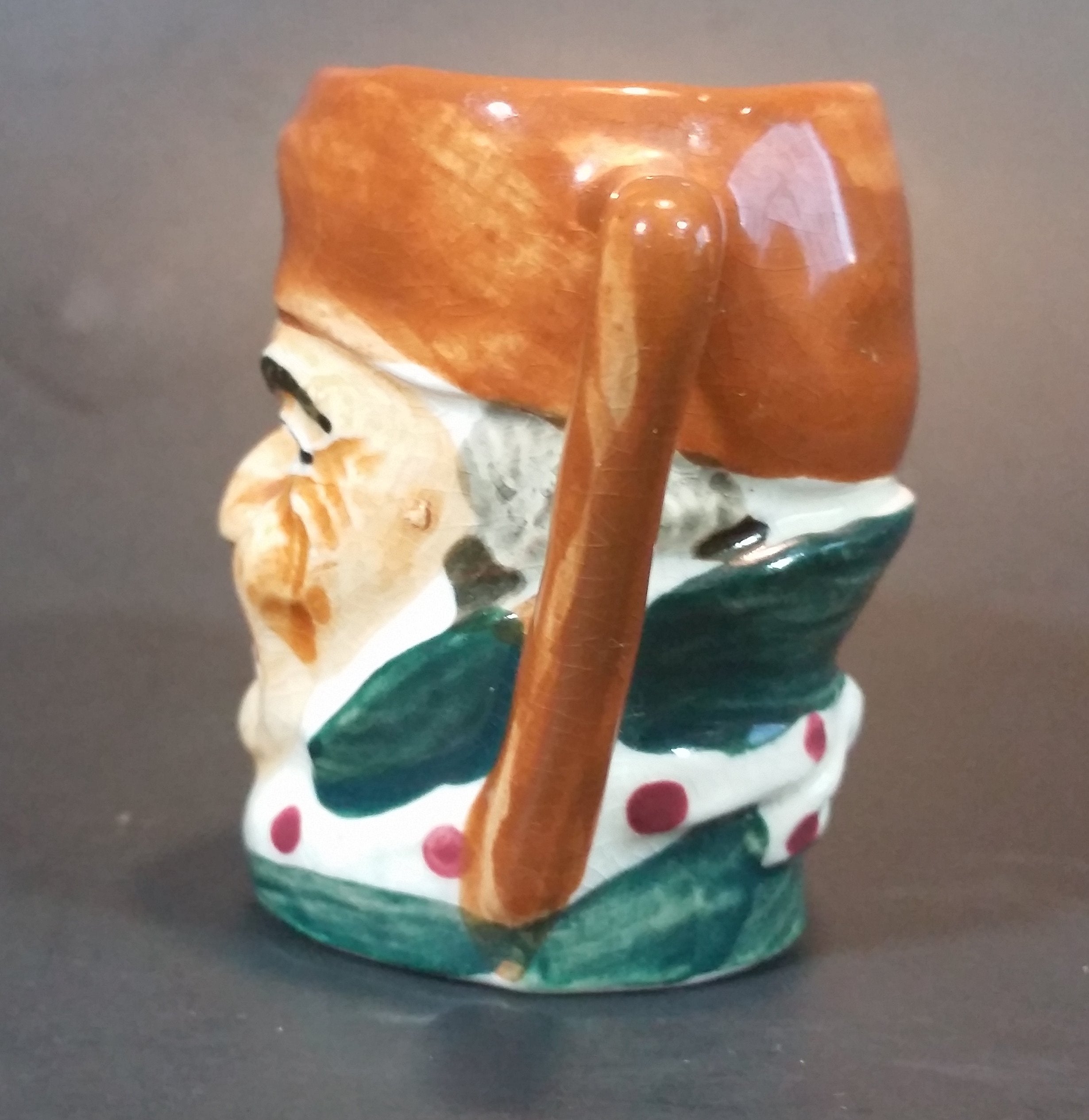 Vintage Mid-Century Miniature Toby Face Mug Man with Sleeping Cap - Japan 2
