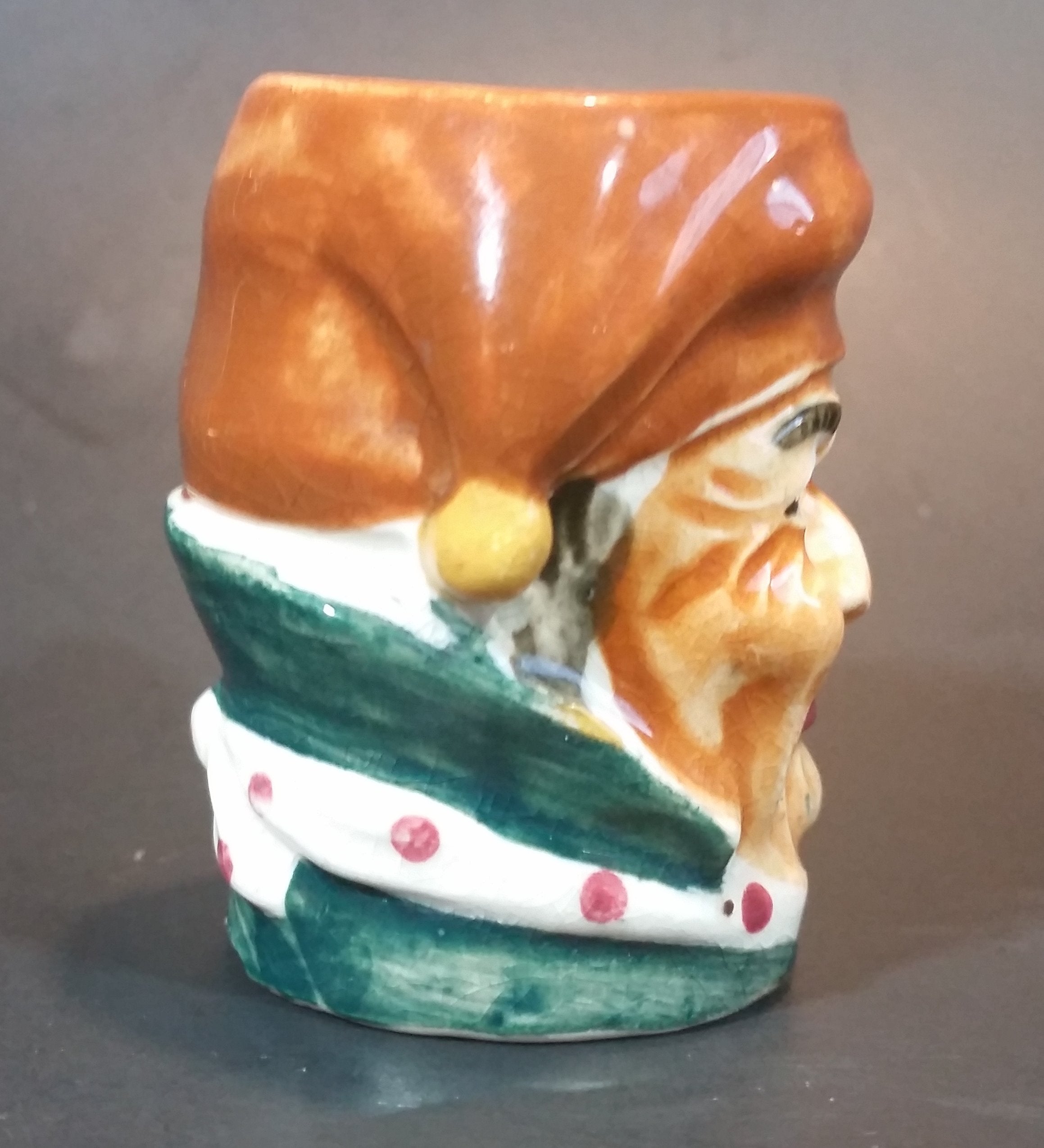 Vintage Mid-Century Miniature Toby Face Mug Man with Sleeping Cap - Japan 4