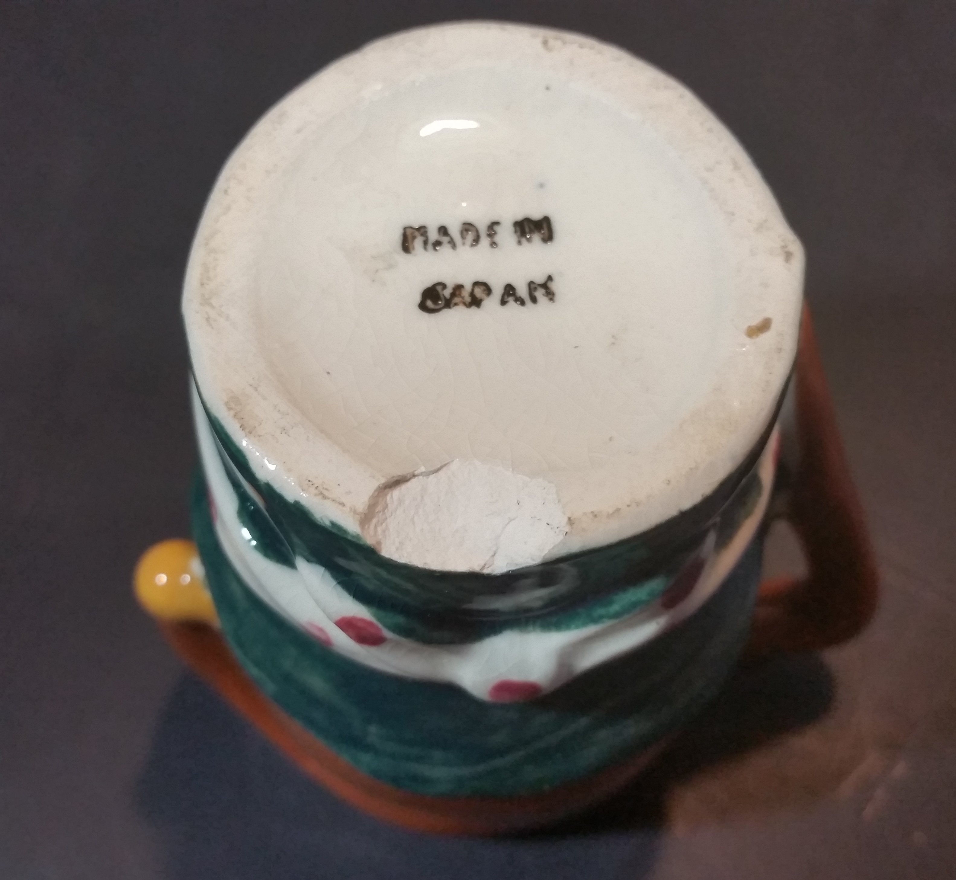 Vintage Mid-Century Miniature Toby Face Mug Man with Sleeping Cap - Japan 7