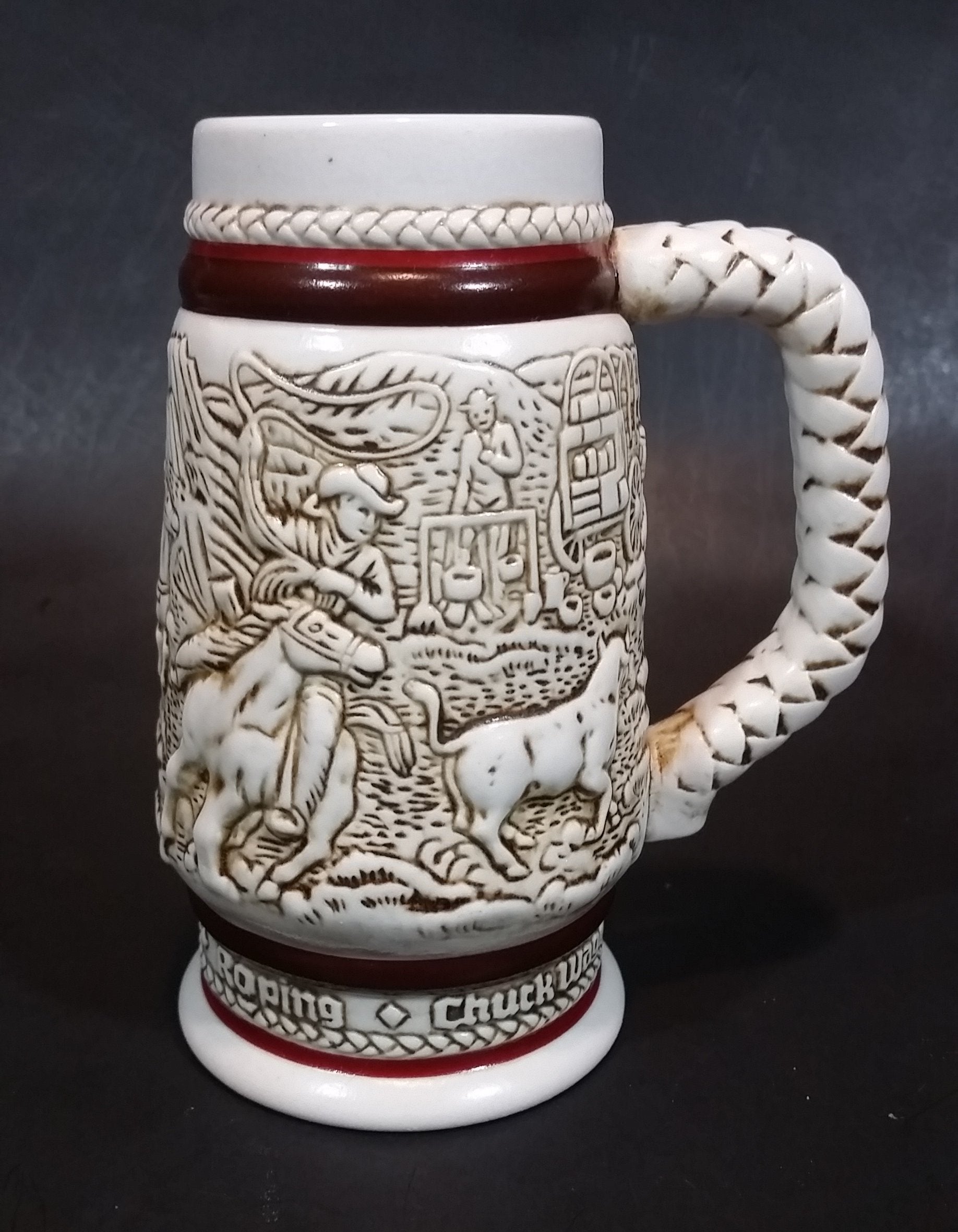 1983 Avon Western Round-Up Chuck Wagon Cattle Drive 5" Beer Stein