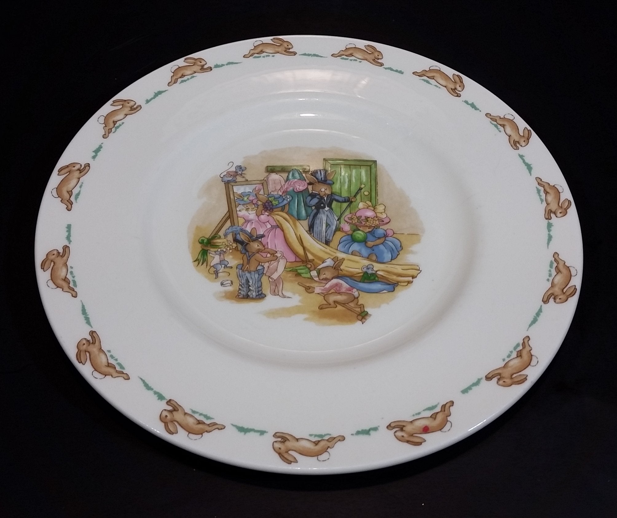 1970s Royal Doulton English Fine Bone China Bunnykins "Dressup Time" 8" Plate 3