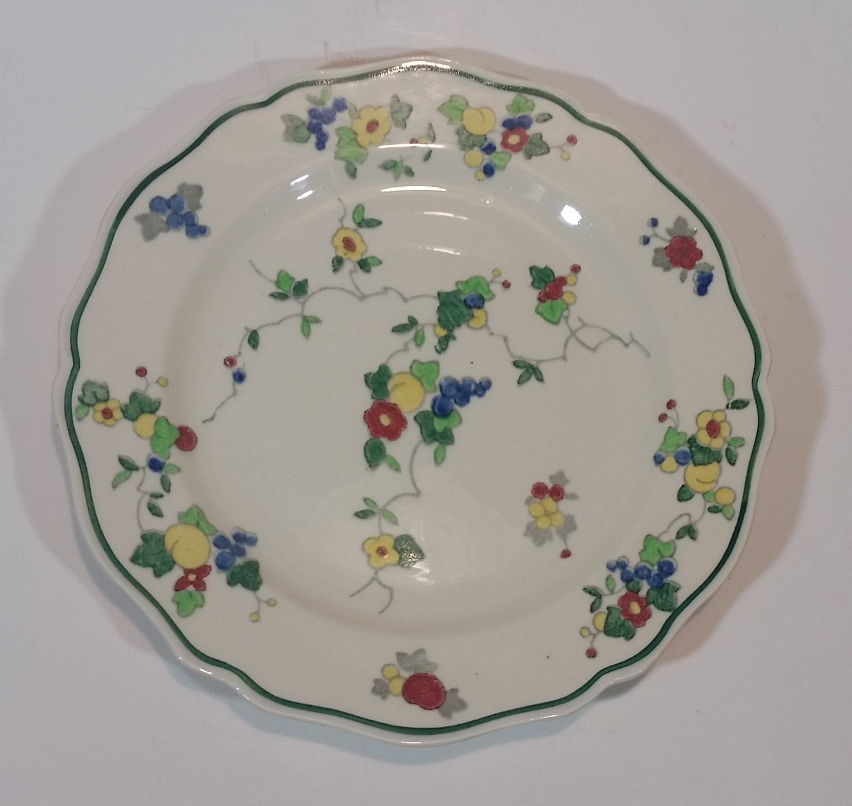 Antique c. 1928-1931 Royal Doulton Pattern D4740 Art Deco 8.5" Floral Plate