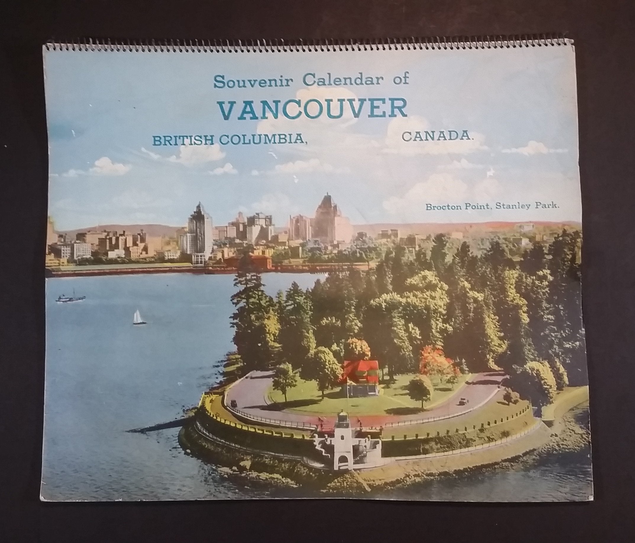 Rare 1947 Brockton Point, Stanley Park Souvenir Calendar Vancouver, British Columbia Canada Photographic Calendar