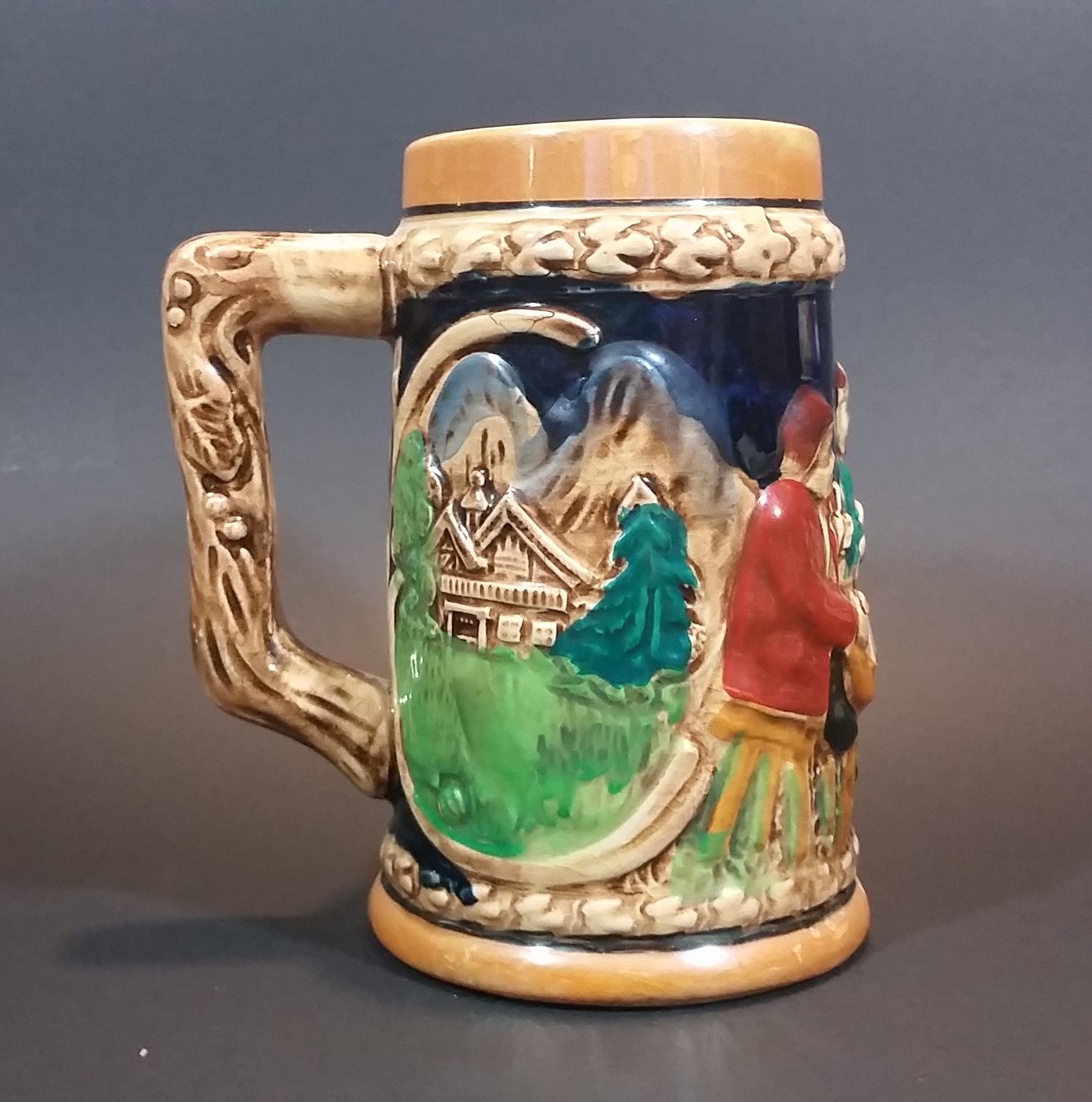 Early 1950s Gift Craft Japan Drinking Bavarian Friends Porcelain Stein Numbered 384