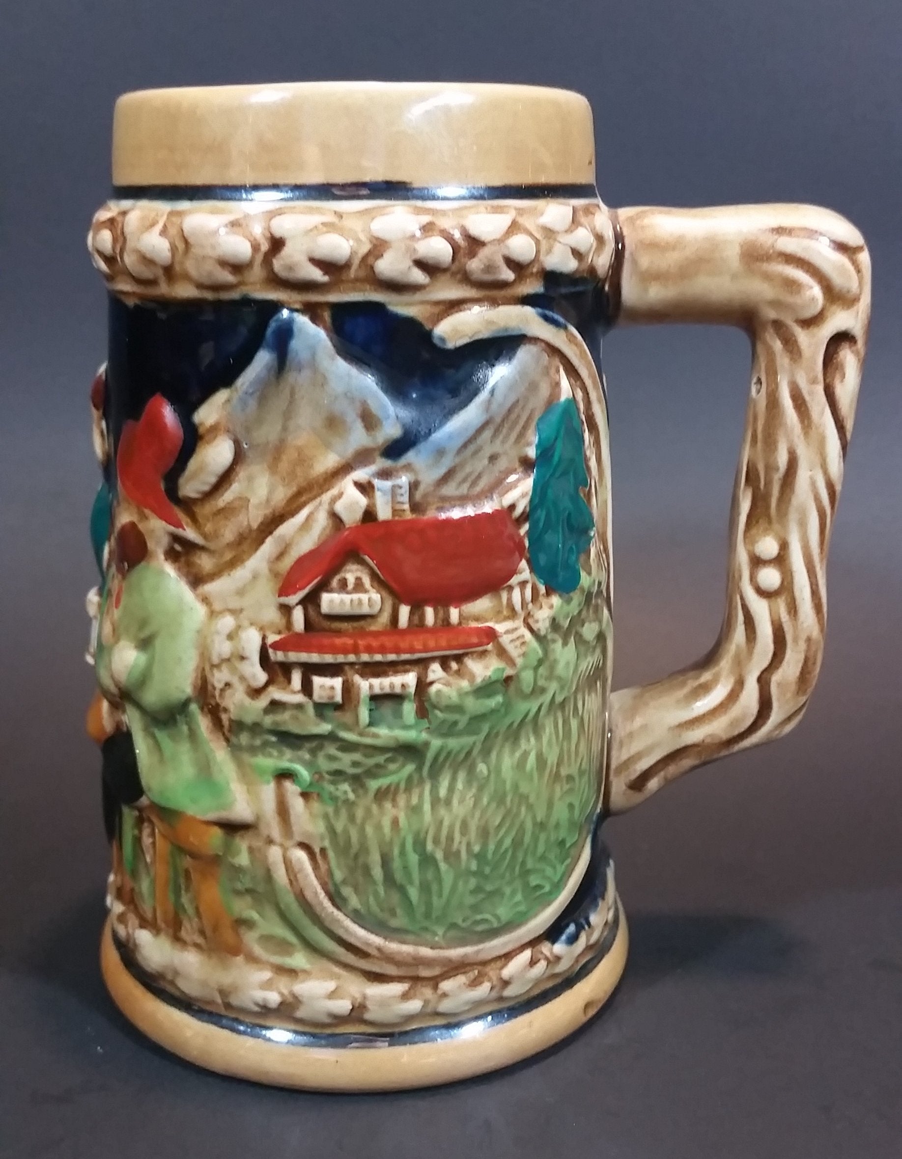 Early 1950s Gift Craft Japan Drinking Bavarian Friends Porcelain Stein Numbered 384