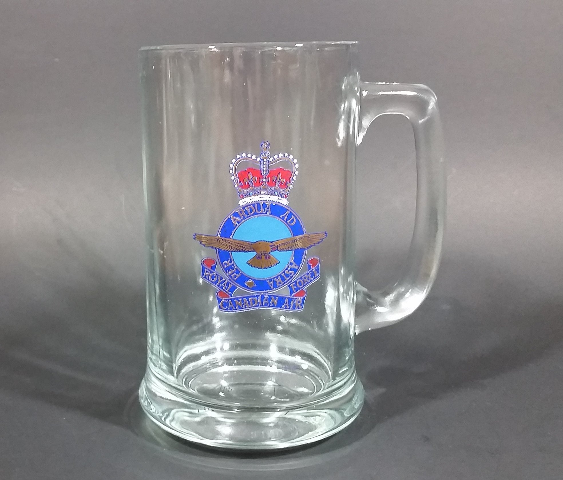 1970s UDU Lieutenant General William Keir "Bill" Carr Royal Canadian Air Force Clear Glass Beer Mug