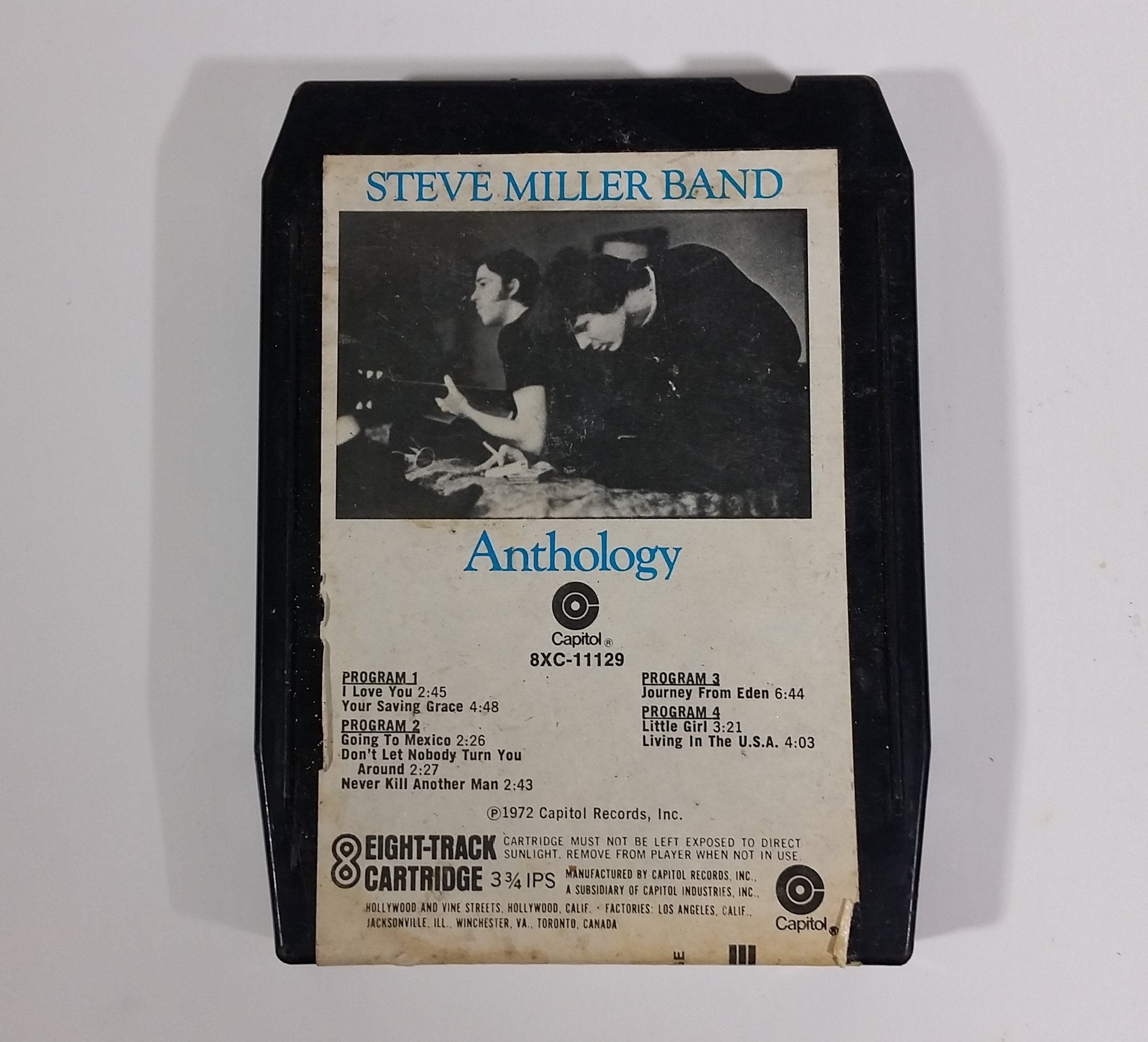 1972 Steve Miller Band Anthology 8 Track Tape -  Capitol Records - 8XC-11129
