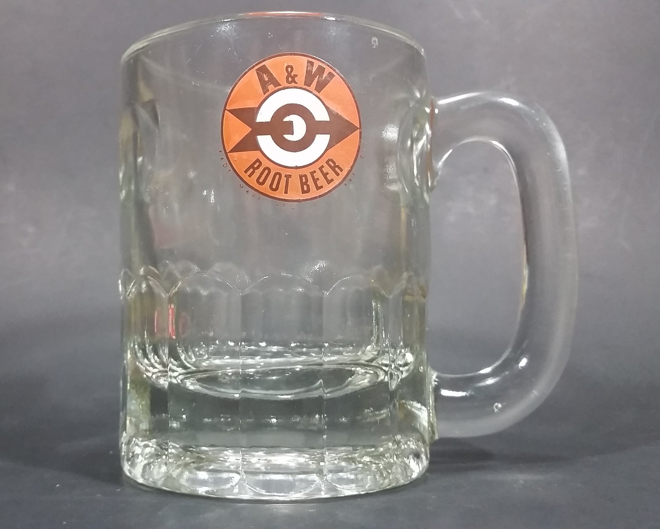 1961-1968 A & W Allen & Wright Soda Pop Beverage 4 1/4" Clear Glass Root Beer Mug 15