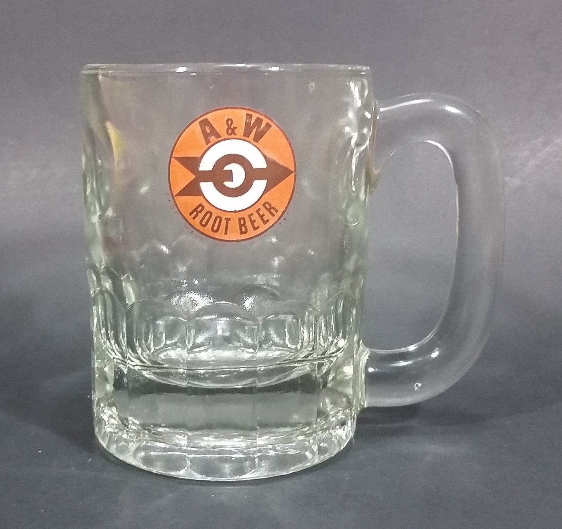 1961-1968 A & W Allen & Wright Soda Pop Beverage 4 1/4" Clear Glass Root Beer Mug