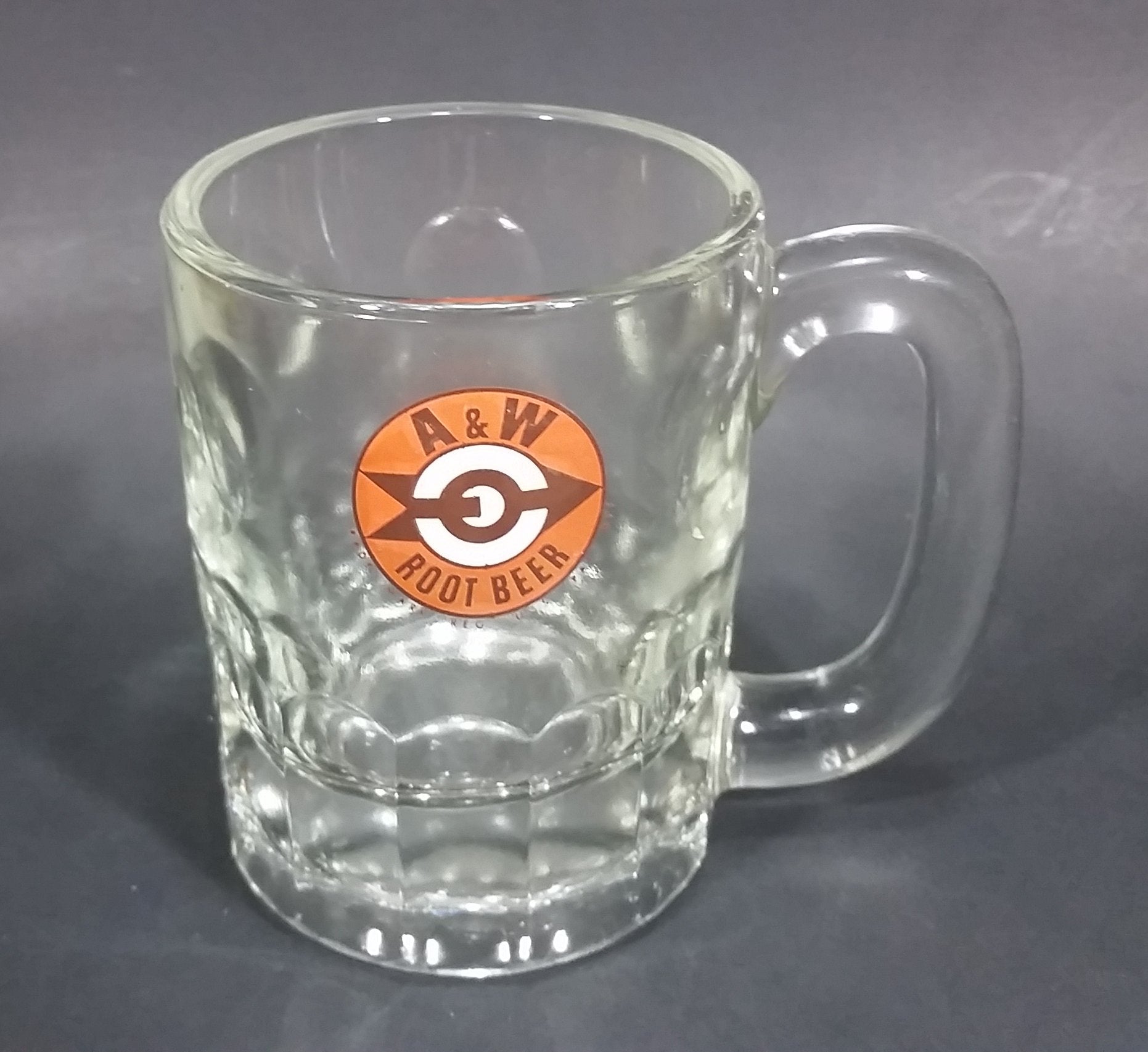1961-1968 A & W Allen & Wright Soda Pop Beverage 4 1/4" Clear Glass Root Beer Mug 4