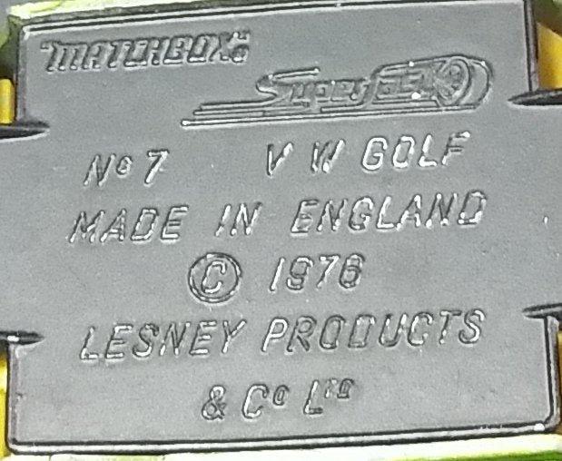 1976 Lesney Products Matchbox Lime Green Superfast No. 7 VW Volkswagen Golf Toy Car 14