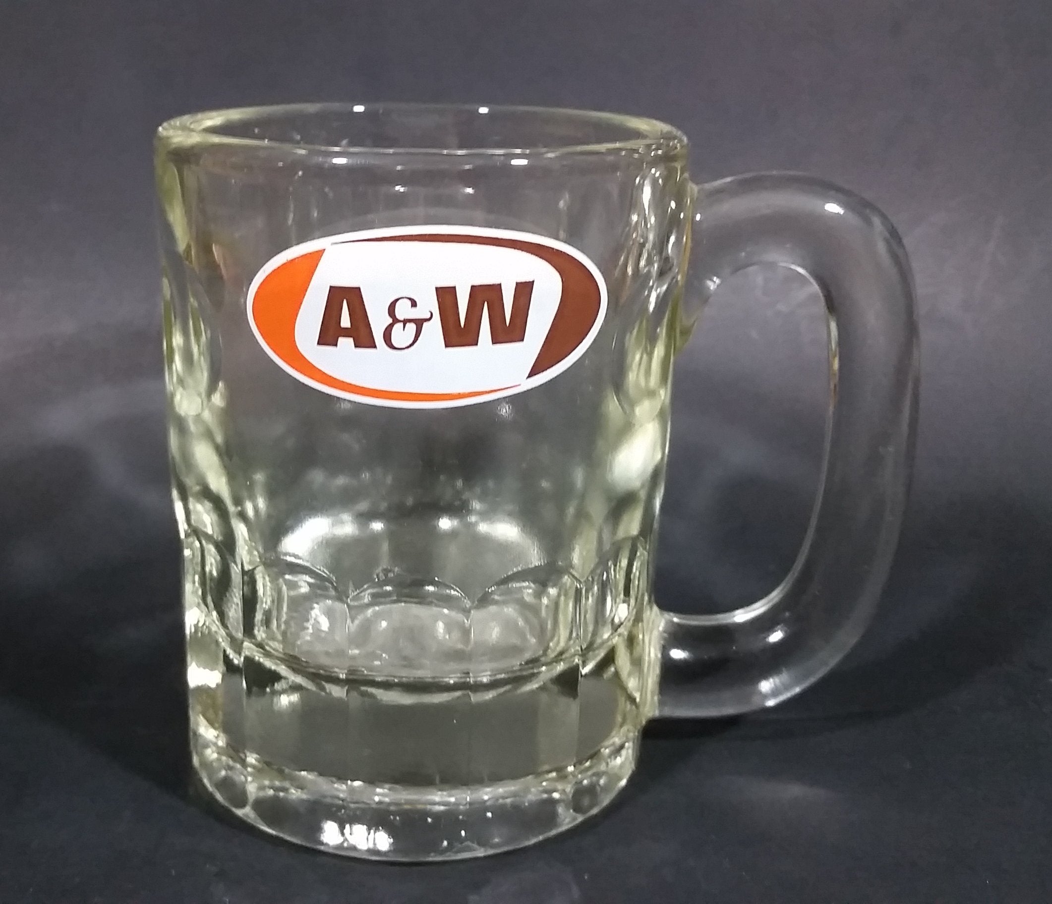 1970s A & W Allen & Wright Soda Pop Beverage Clear Glass Root Beer Mug