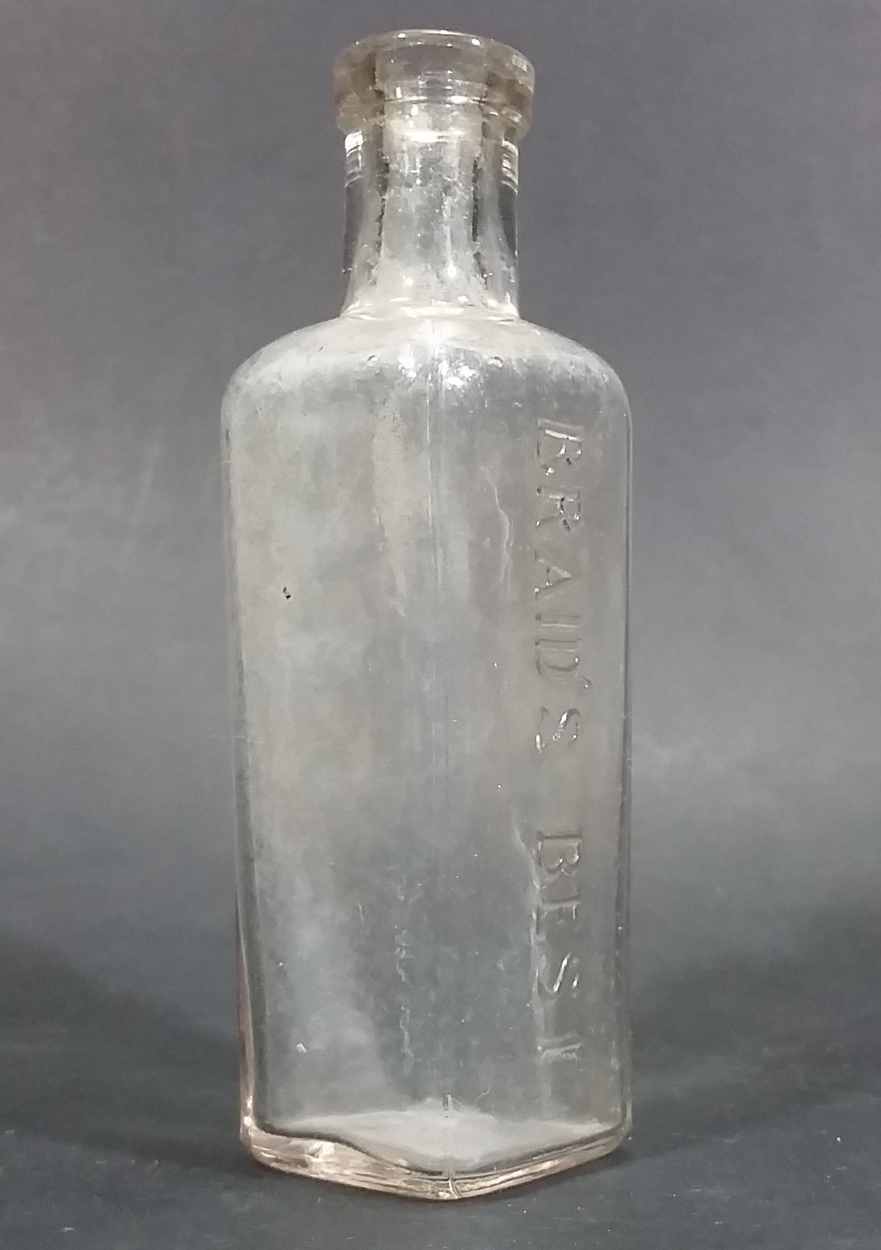 Extremely Rare 1896-1924 Braid's Best Coffee or Tea Flavoring Glass Bottle - W.M. Braid & Co. 12