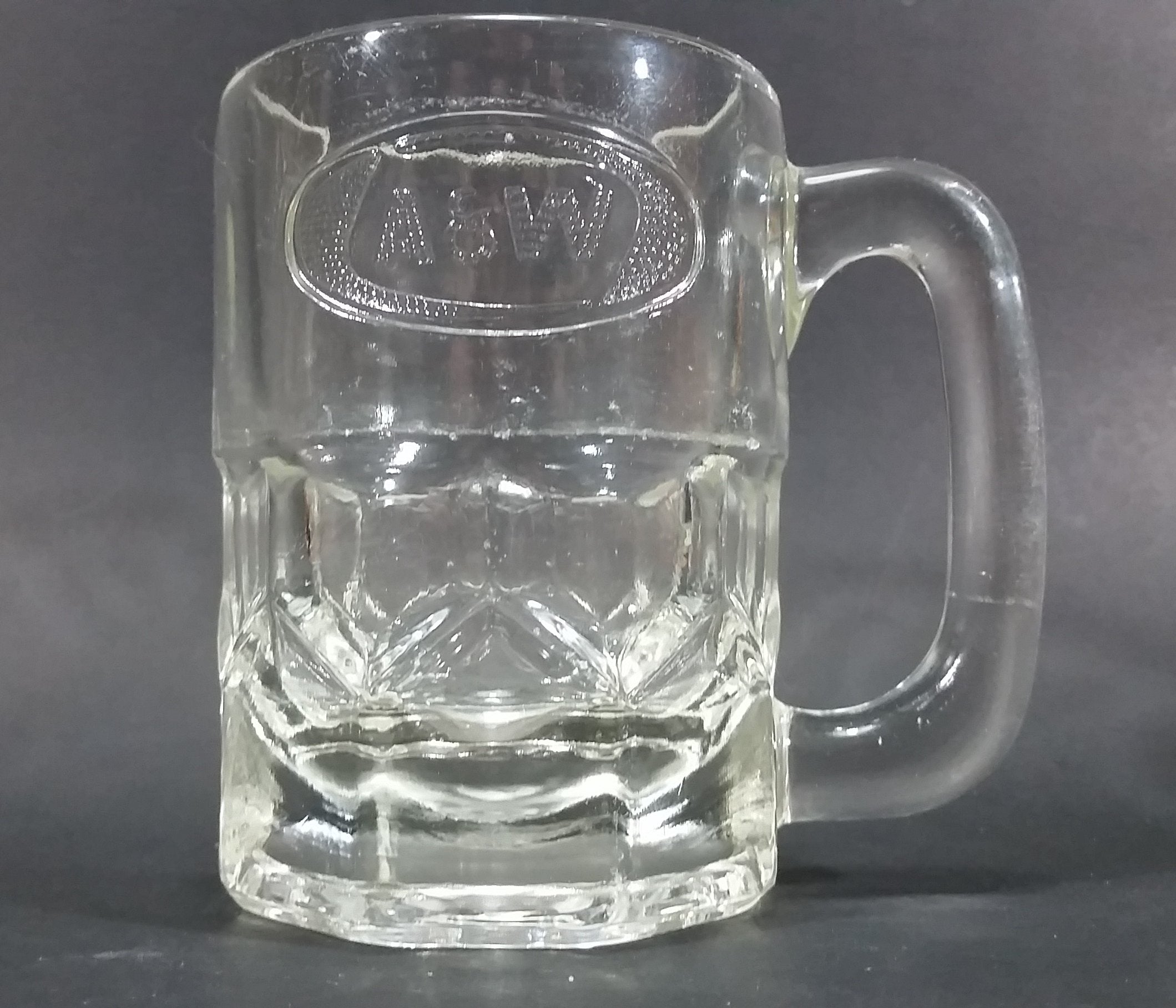 1970s-1980s A & W Allen and Wright Embossed Clear 4 1/2" Root Beer Mug 16