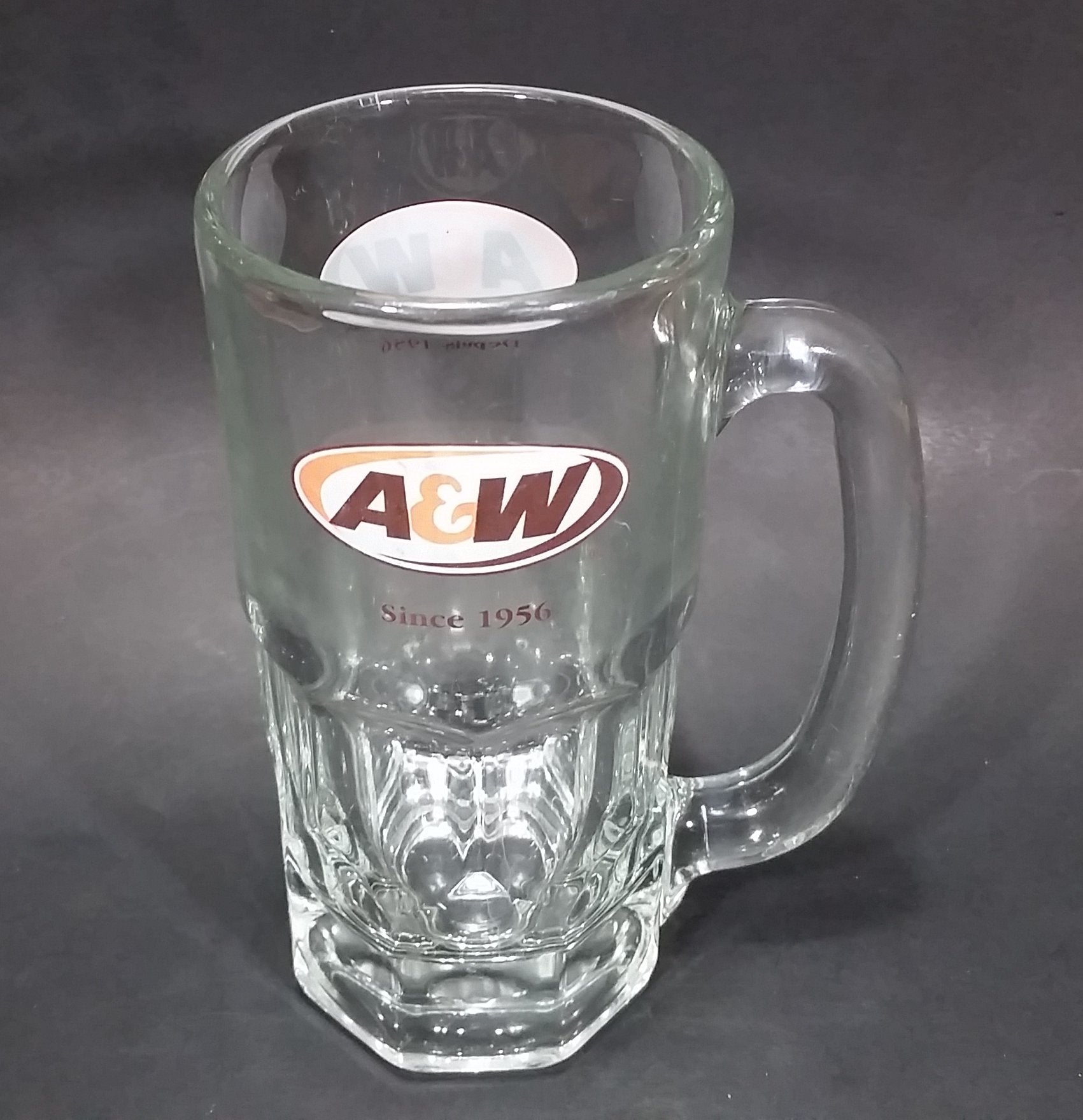 Modern A & W Allen and Wright Since 1956 Clear 7" Tall Root Beer Mug