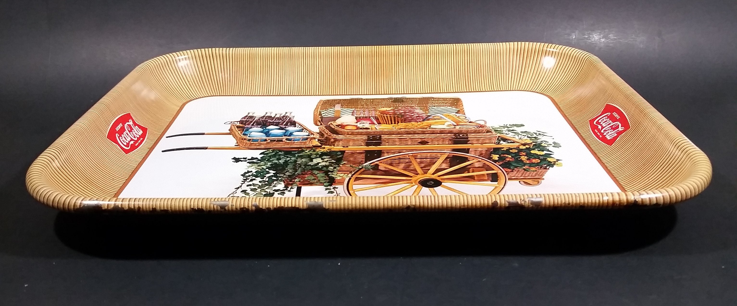 Vintage 1958 Serve Coca-Cola Coke Soda Pop Picnic Basket Food Cart Wagon Beverage Serving Tray 7
