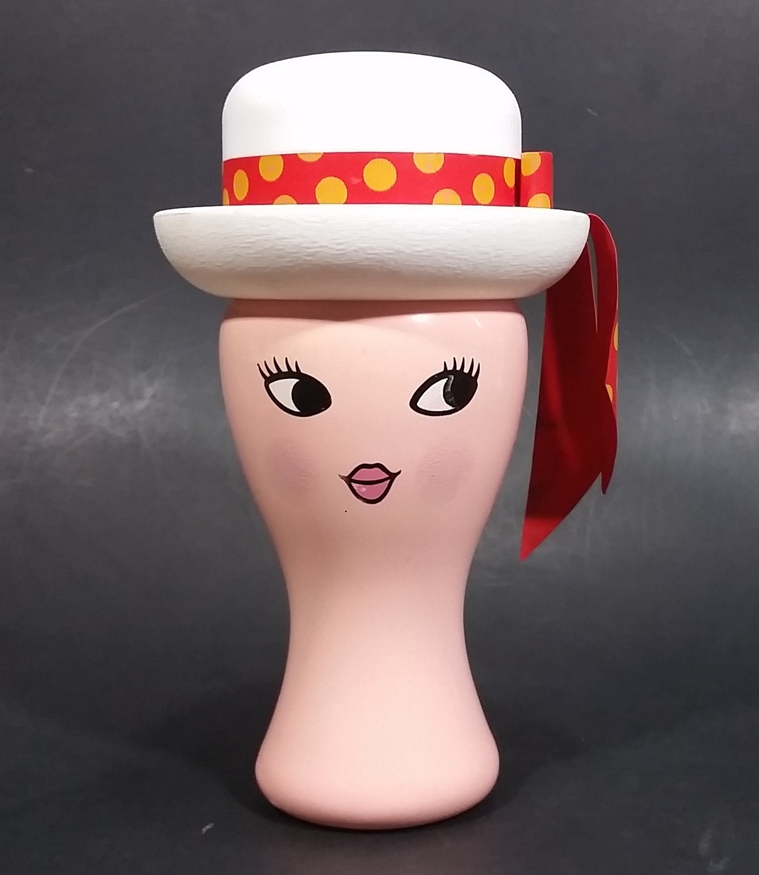 Vintage Avon Pink Miss Lollypop Red Ribbon White Hat Cologne Mist - Empty Perfume Bottle