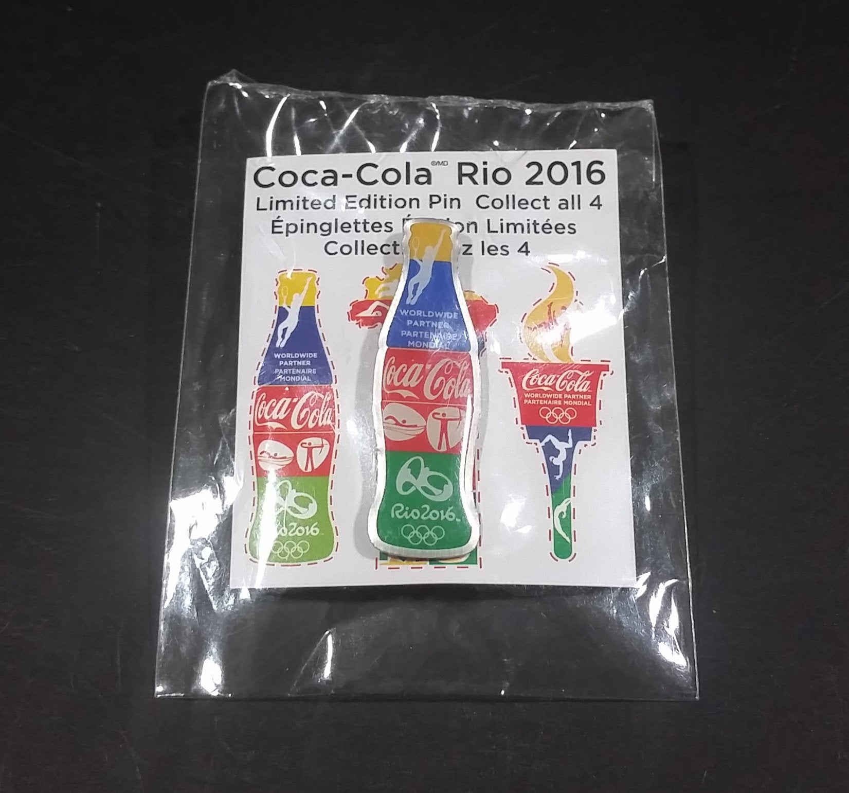 Rio 2016 Olympic Coca Cola Coke Bottle Limited Edition Sponsor Pin New & Sealed