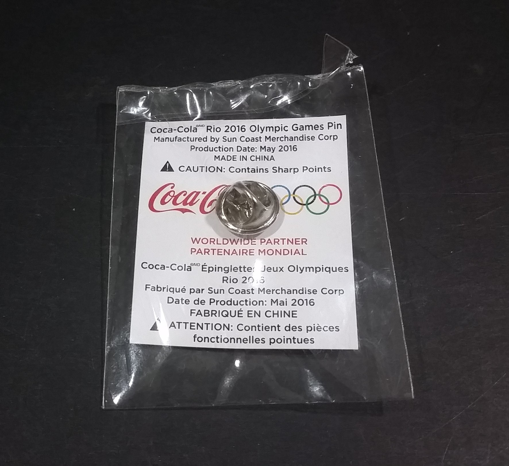Rio 2016 Olympic Coca Cola Coke Bottle Limited Edition Sponsor Pin New & Sealed 2