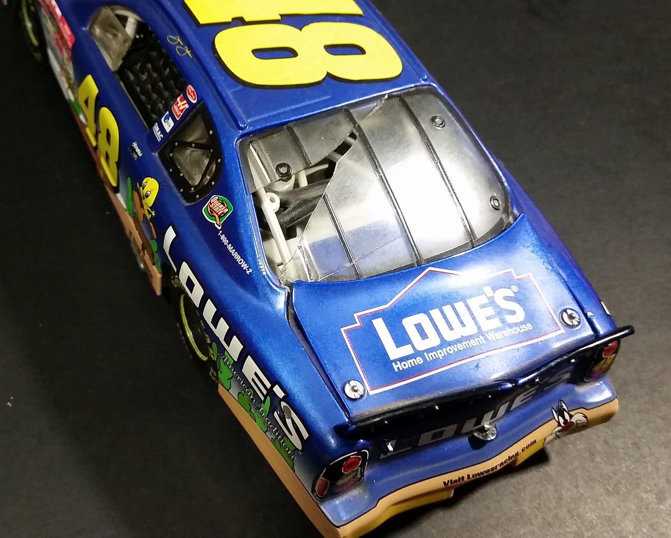 2002 Action Racing Warner Bros Looney Tunes Jimmie Johnson #48 Nascar Monte Carlo 1/24 Scale Die Cast Toy Model Vehicle 11