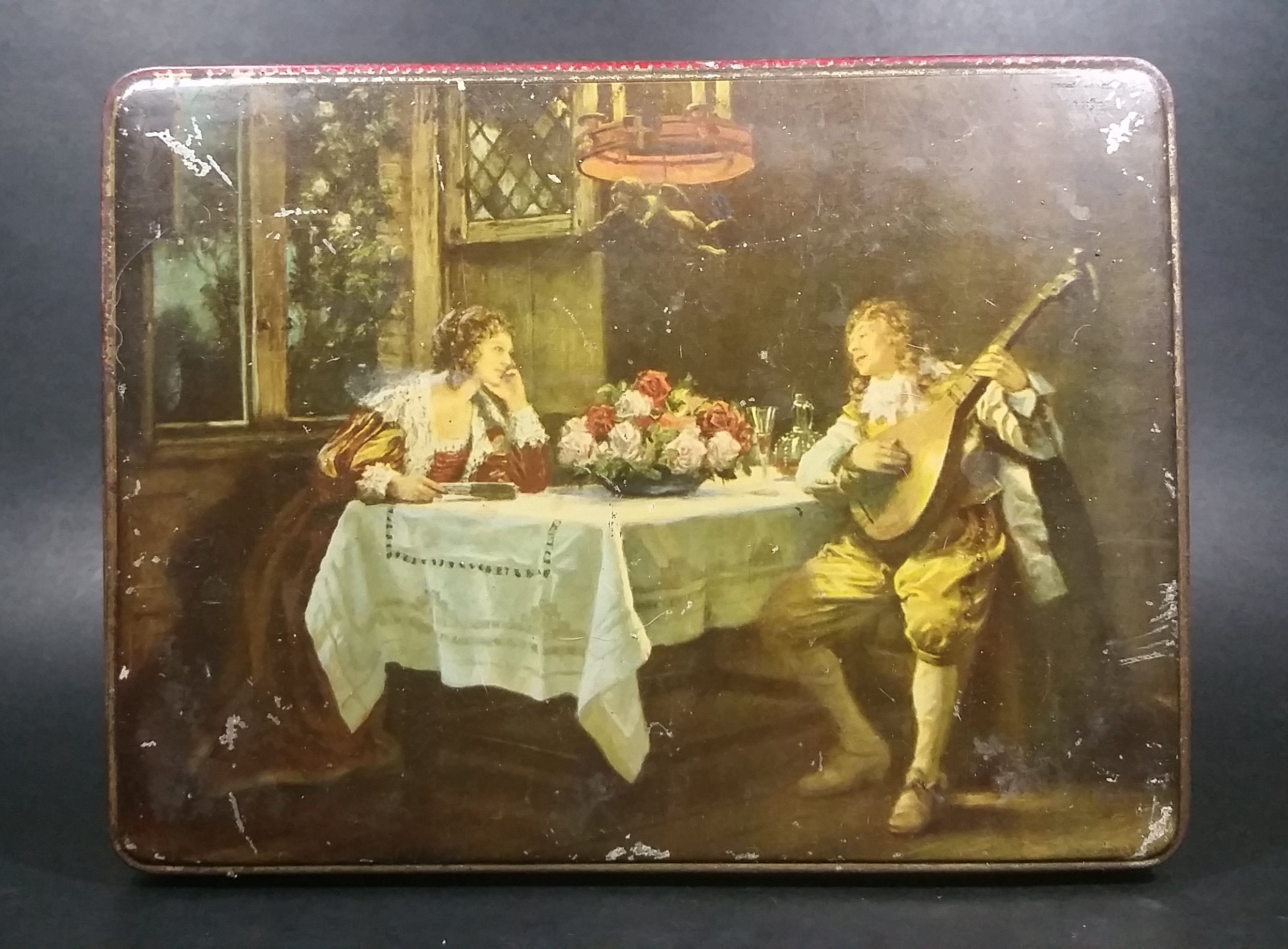 Antiques 1931 Carr & Co. Carlisle Biscuits "A Summer Song" Courting Scene Biscuits Tin