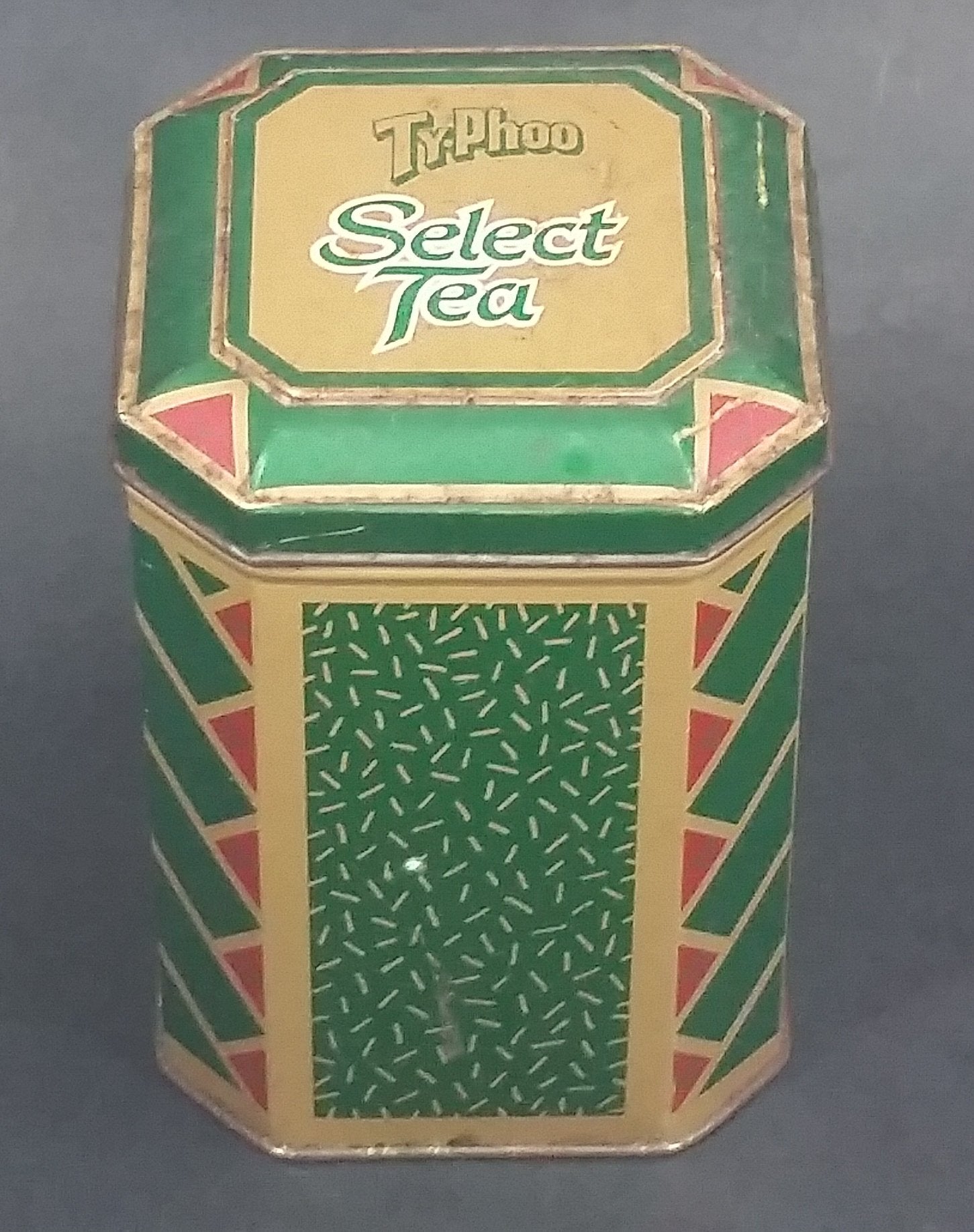 Vintage Ty-Phoo Select Tea Green Tin Storage Container