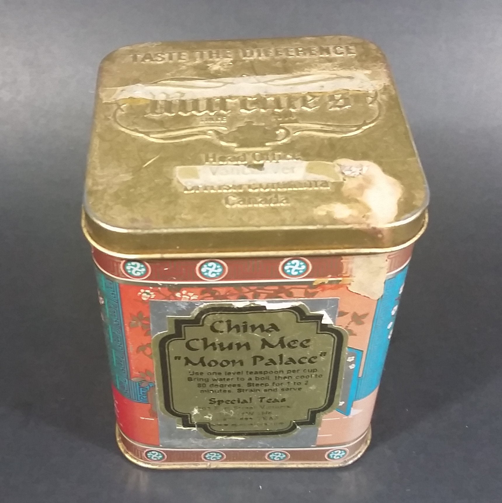Collectible Murchie's China Chun Mee "Moon Palace" Special Teas Tin Container - Victoria, B.C.