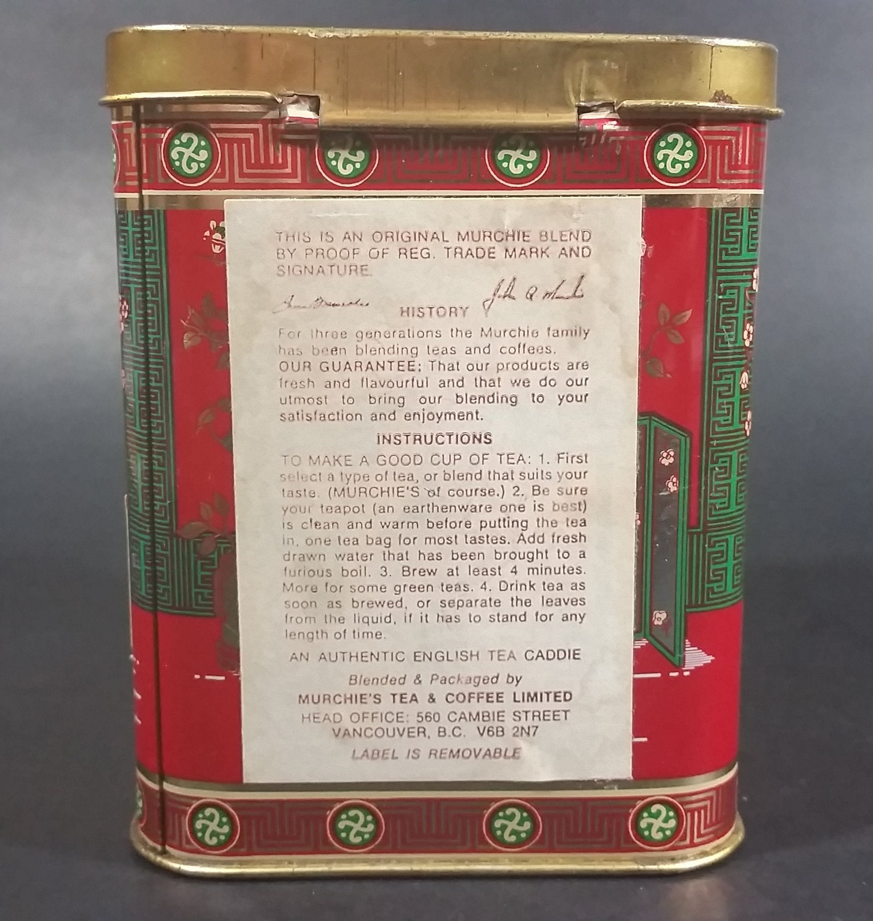 Collectible Murchie's China Chun Mee "Moon Palace" Special Teas Tin Container - Victoria, B.C. 7