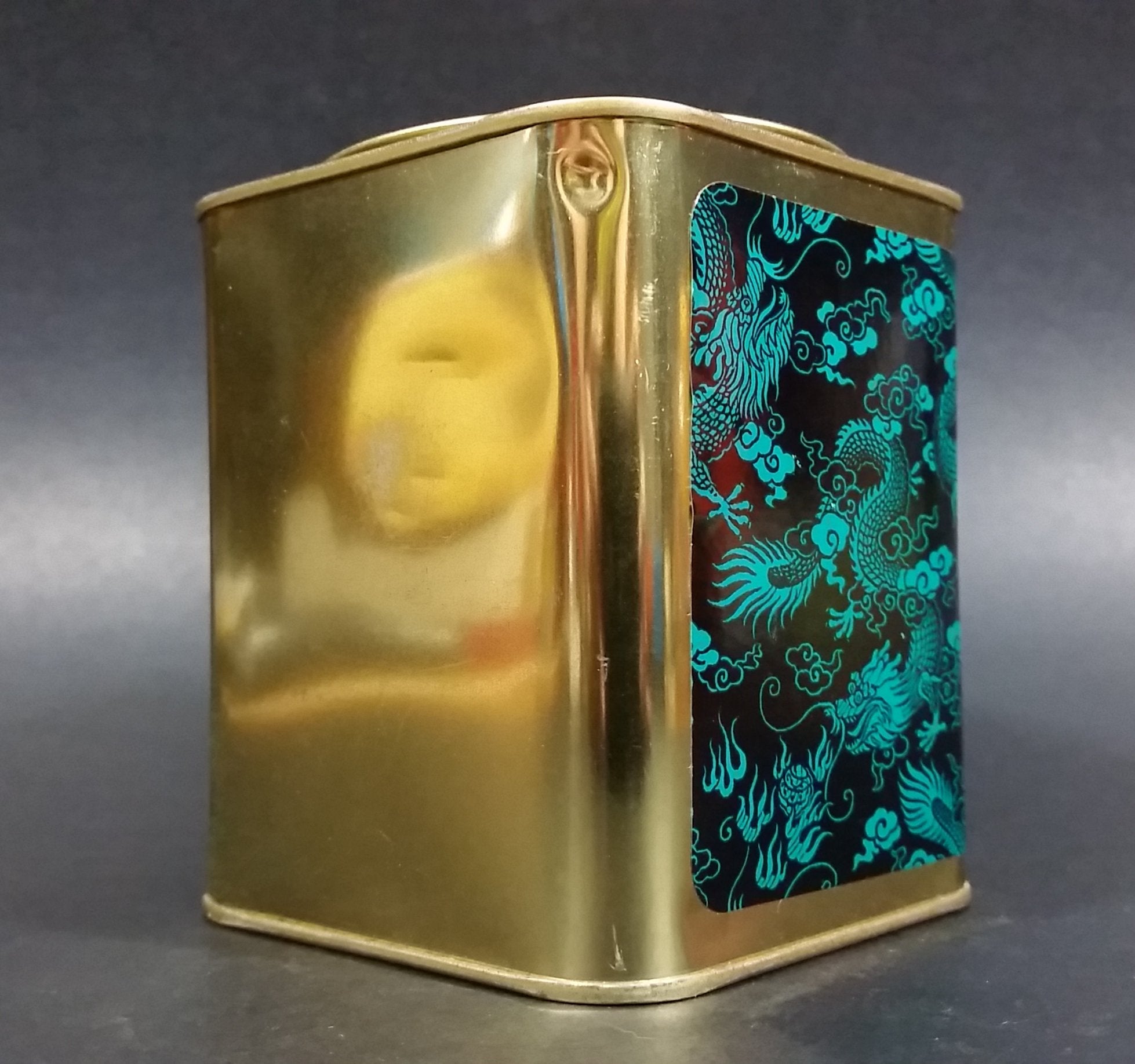 Collectible Peet's Tea Teal & Black Tin 'Pride of The Port' Berkeley, California 1/4 Lb Empty 6