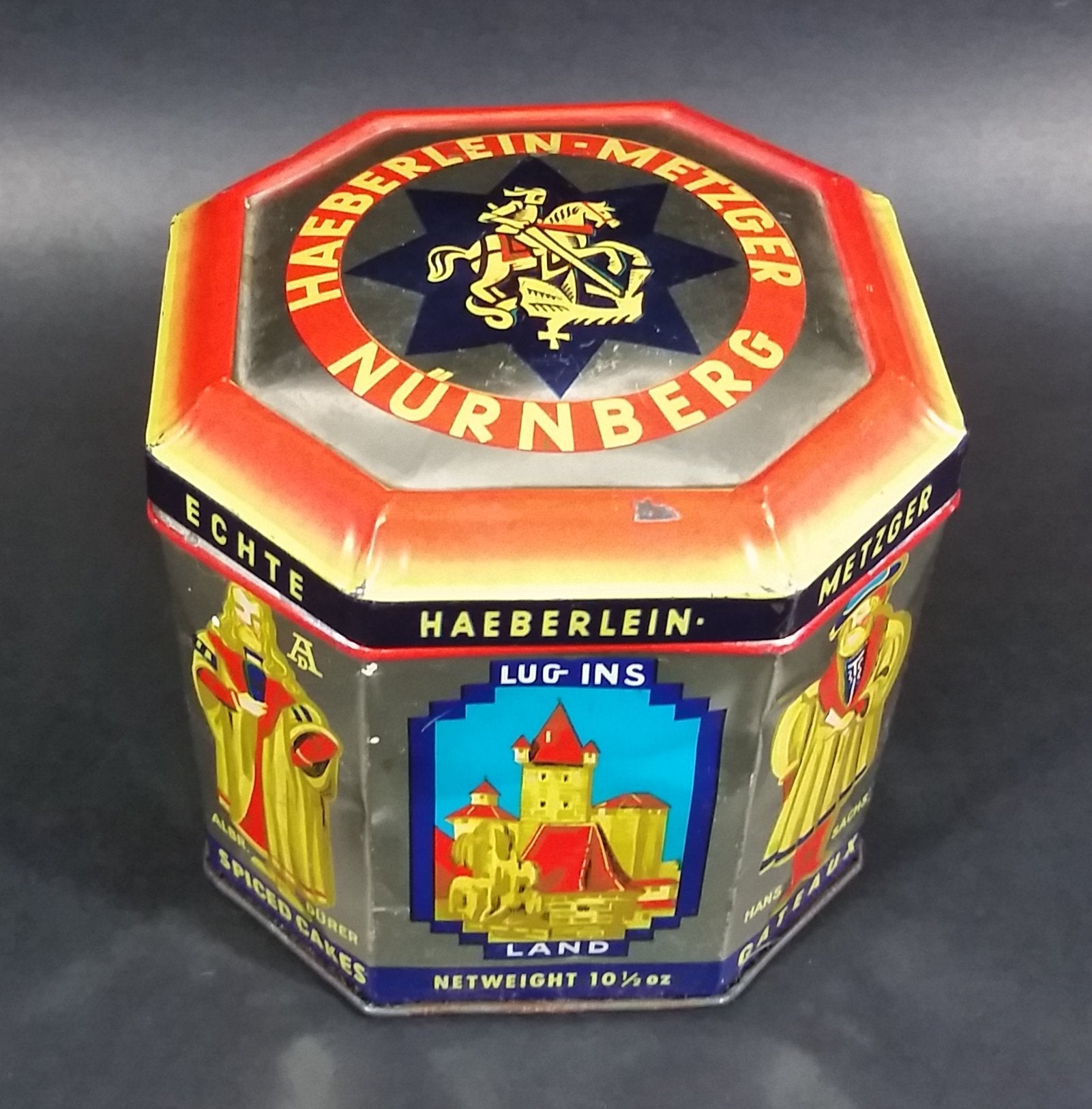 Vintage Haeberlein Metzger Nunnberg 5 Fine "Elisen" Spiced Cakes Empty Sweets Tin - Made in Germany 15