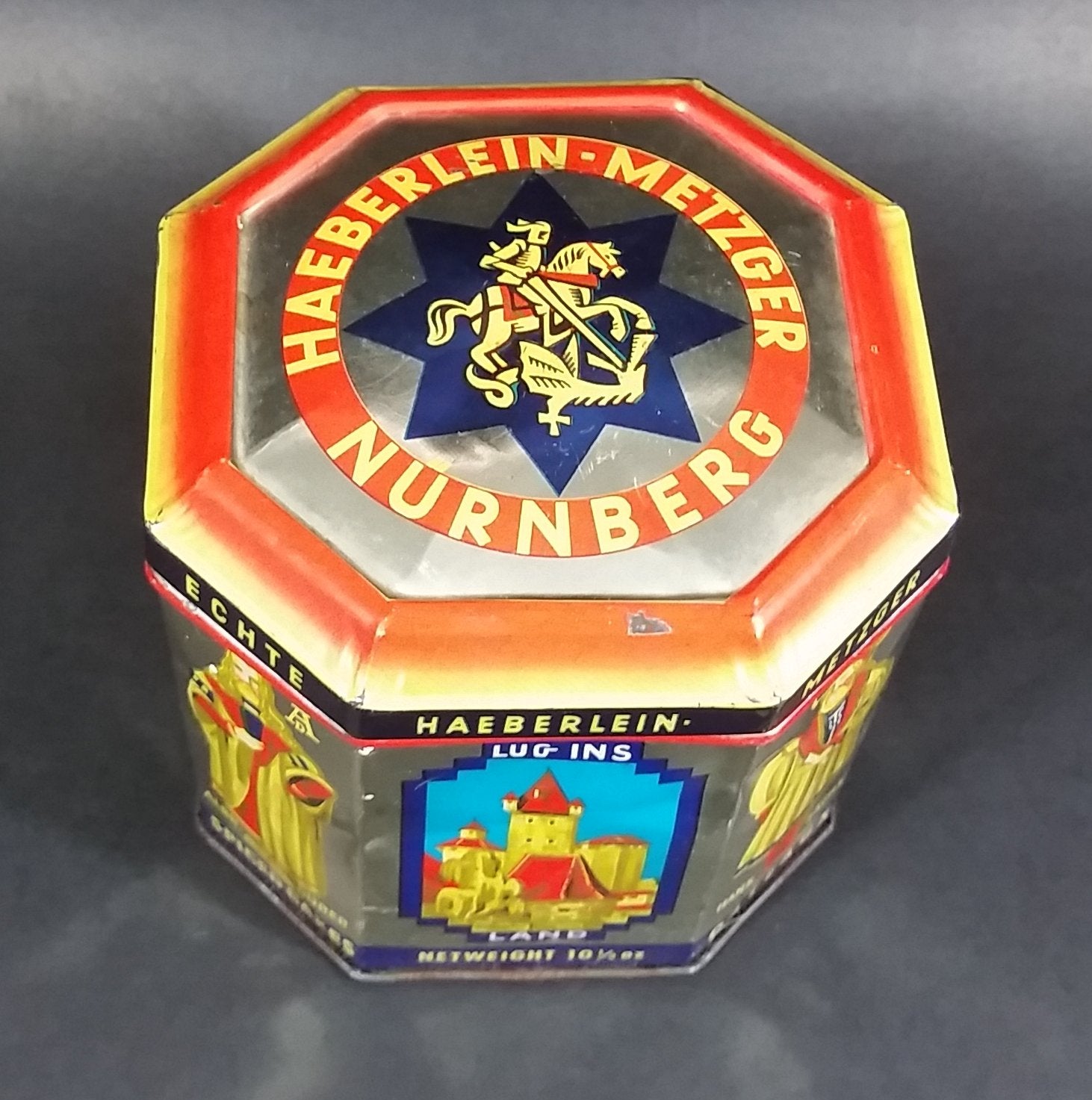 Vintage Haeberlein Metzger Nunnberg 5 Fine "Elisen" Spiced Cakes Empty Sweets Tin - Made in Germany 2
